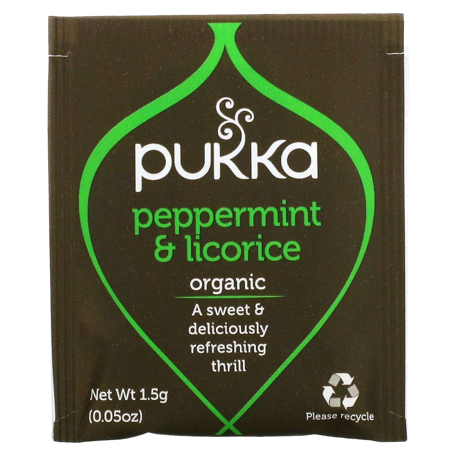 Pukka Herbs, Органический травяной чай, перечная мята и солодка, без кофеина, 20 пакетиков, 30 г (1,05 унции)