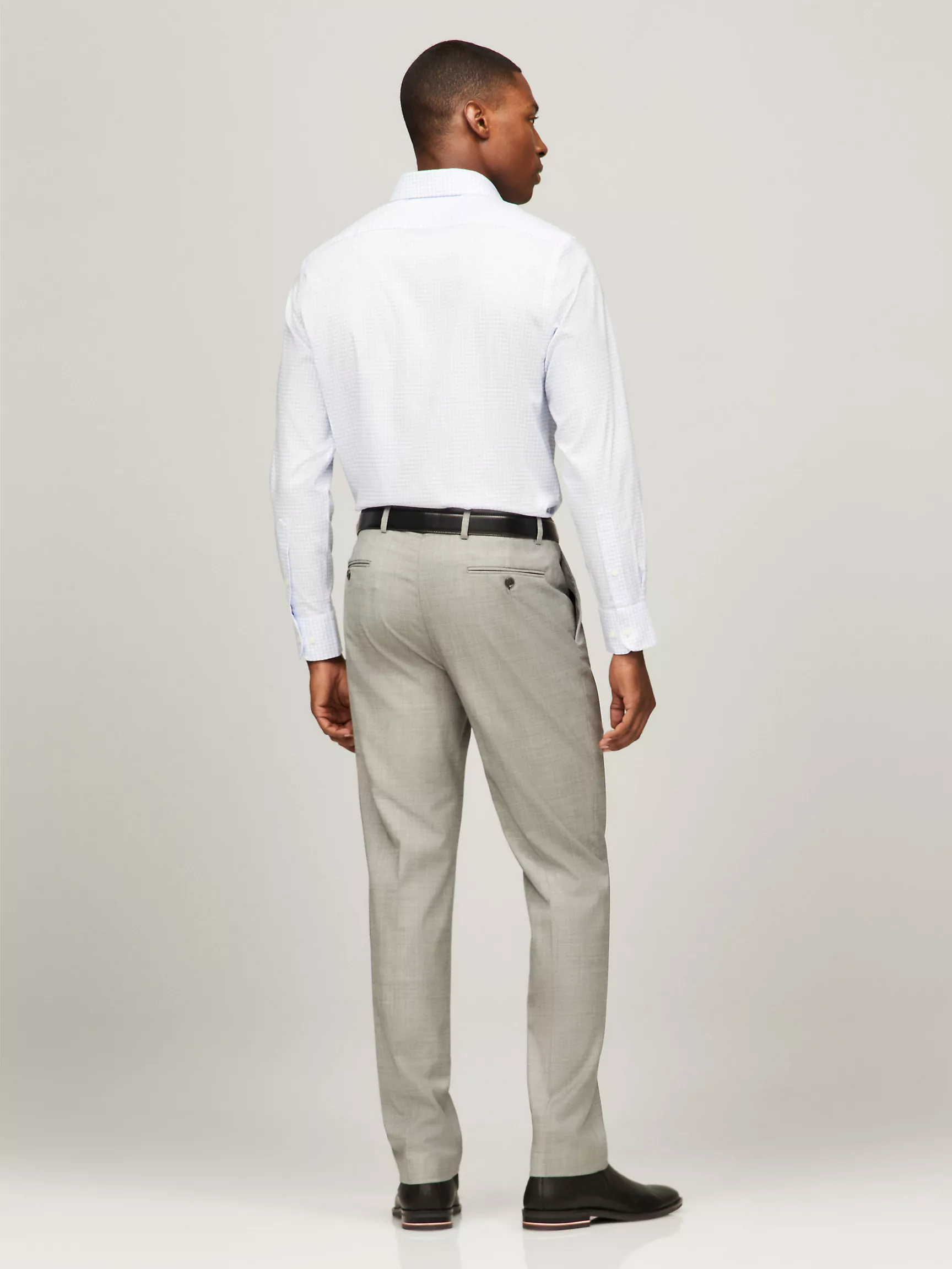 Мужская рубашка Tommy Hilfiger, Приталенная рубашка THFlex в клетку с эффектом выцветания