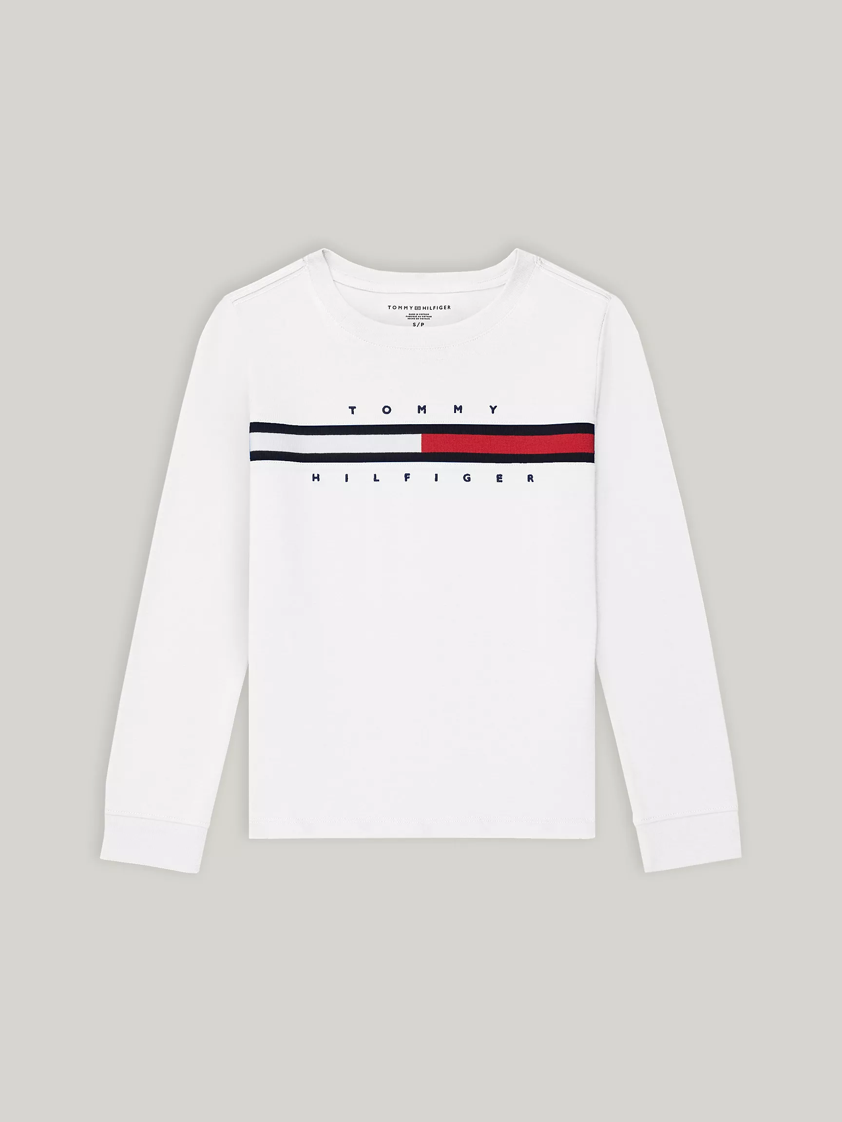 Футболка Tommy Hilfiger для мальчиков, Детская футболка с длинным рукавом и флаговыми полосками