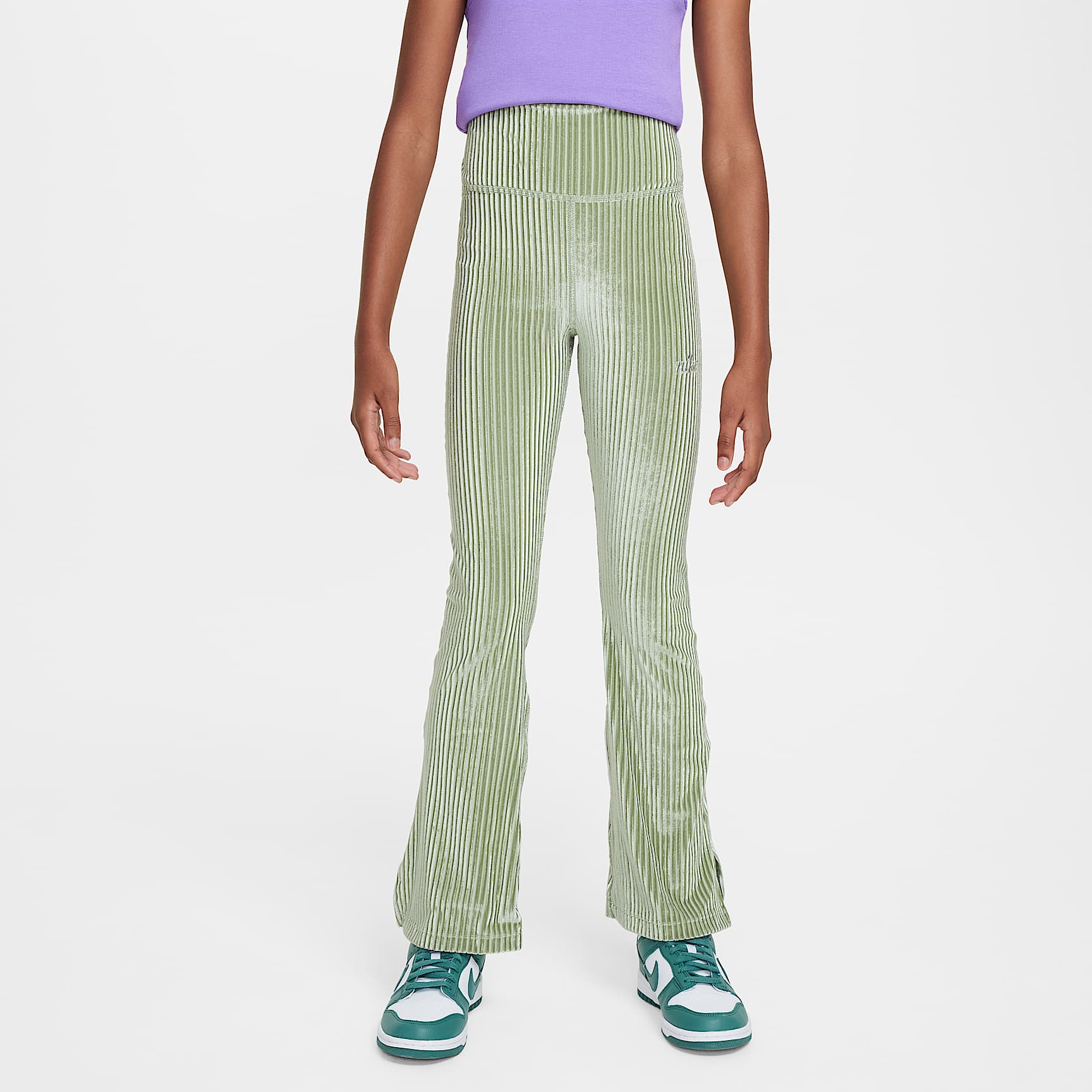 Nike Sportswear Big Kids' (Girls') High-Waisted Flared Ribbed Leggings