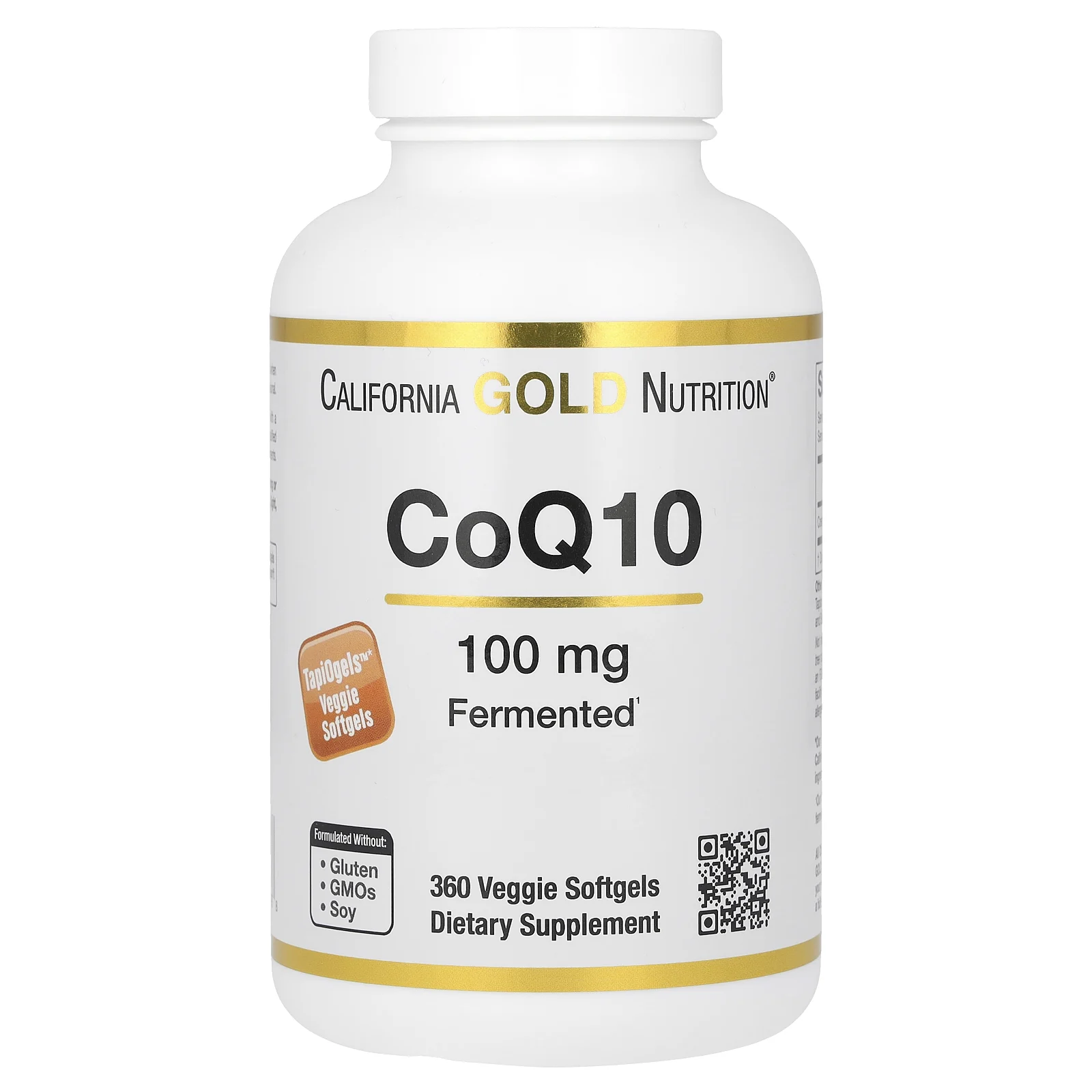 California Gold Nutrition, коэнзим Q10, 100 мг, 360 растительных капсул