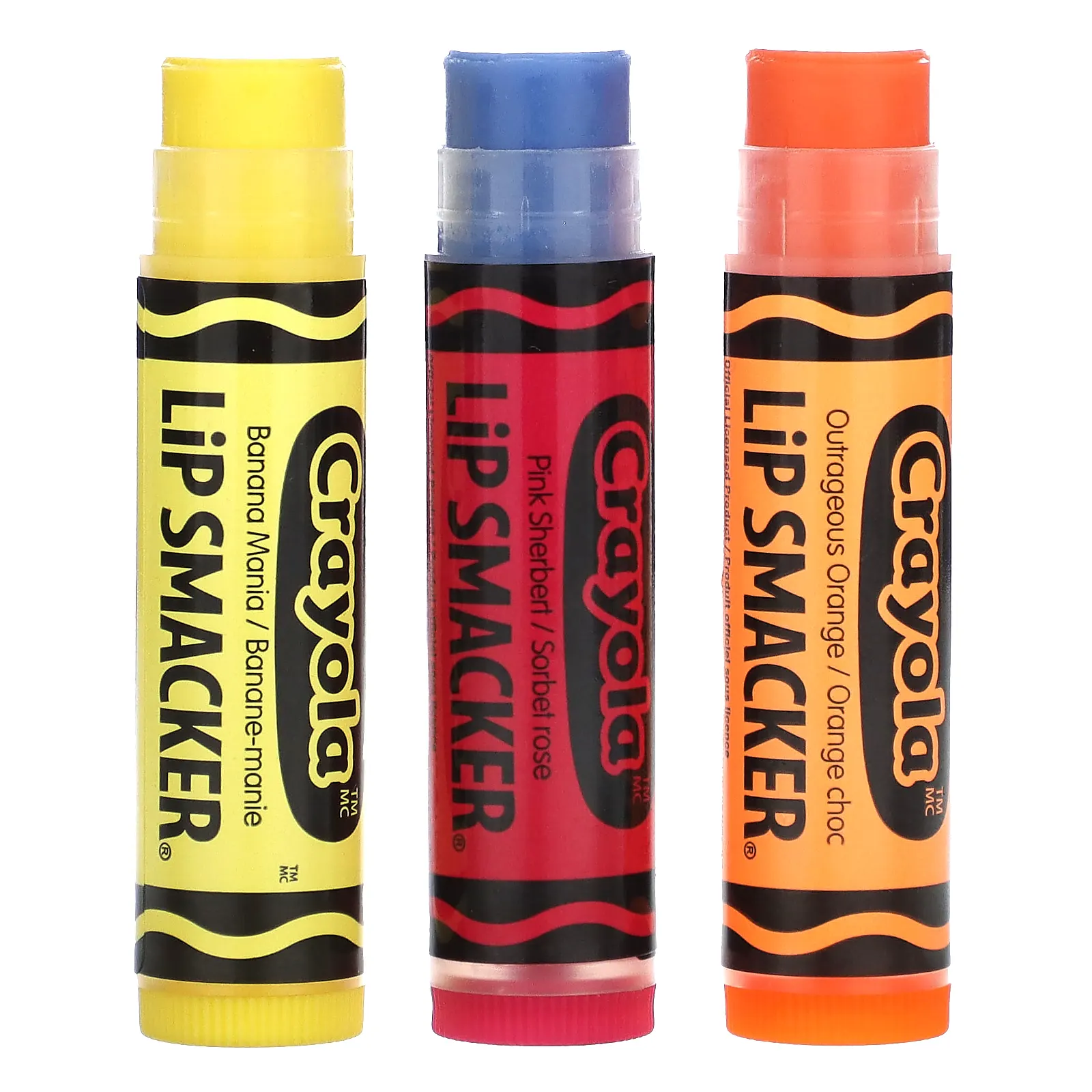 Lip Smacker, Crayola, бальзам для губ, разнообразная упаковка, 3 шт., 4 г (0,14 унции)