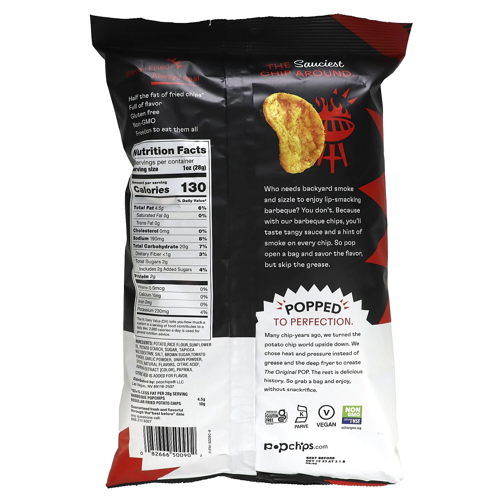 Popchips, оригинальный вкус, барбекю, 142 г (5 унций)