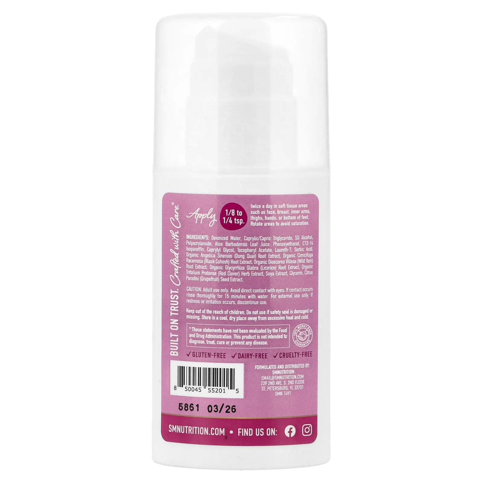 SMNutrition, Фитоэстрогеновый крем, без отдушек, 4 унции