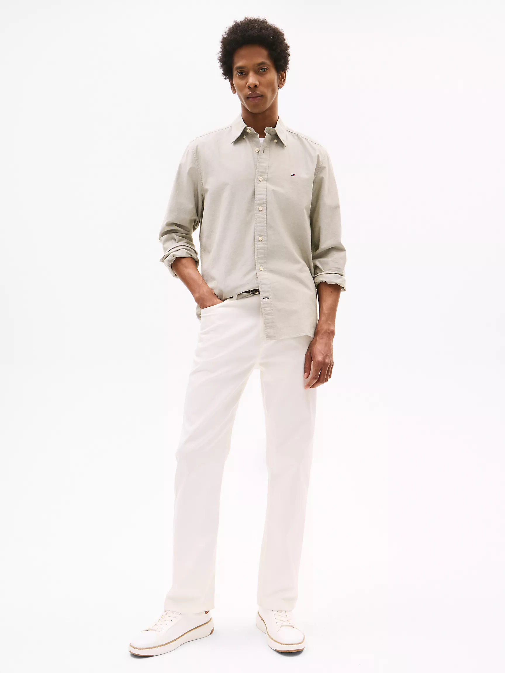 Мужская рубашка Tommy Hilfiger, Эластичная рубашка из оксфорда стандартного кроя