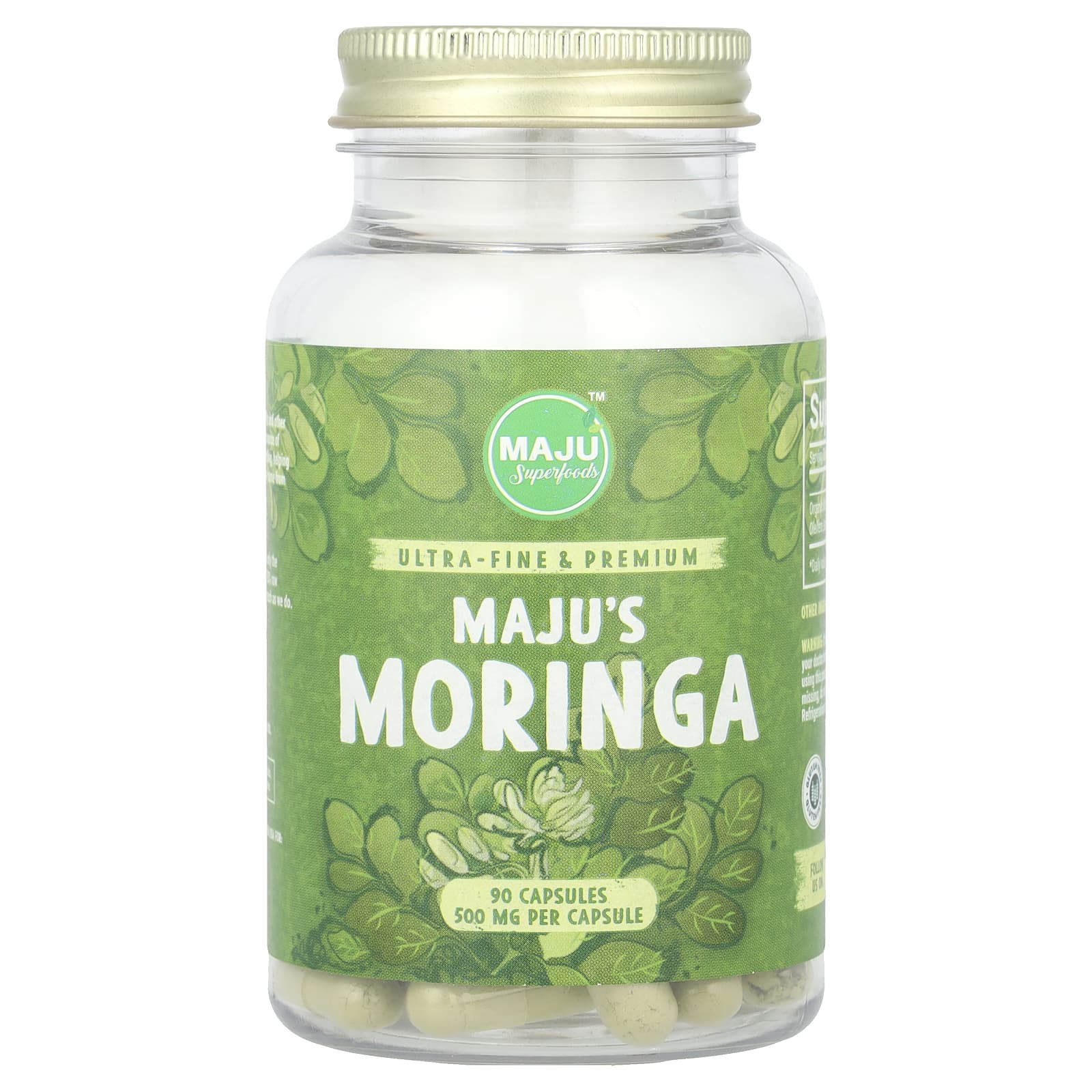 Maju Superfoods, Maju's Moringa, 90 капсул (500 мг на капсулу)