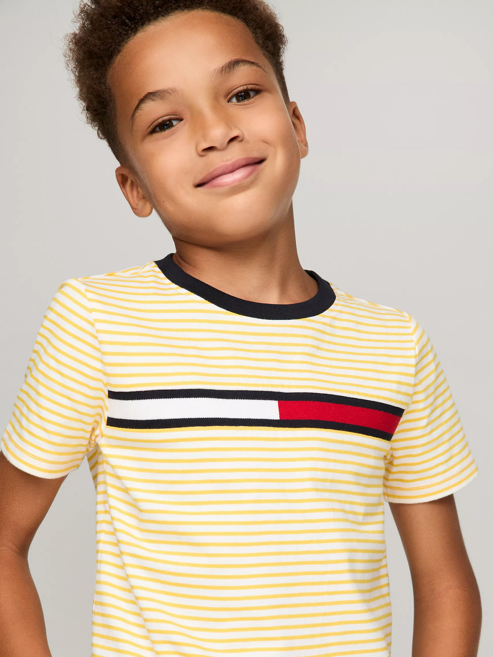 Футболка Tommy Hilfiger для мальчиков, Детская футболка с логотипом флага и полосками