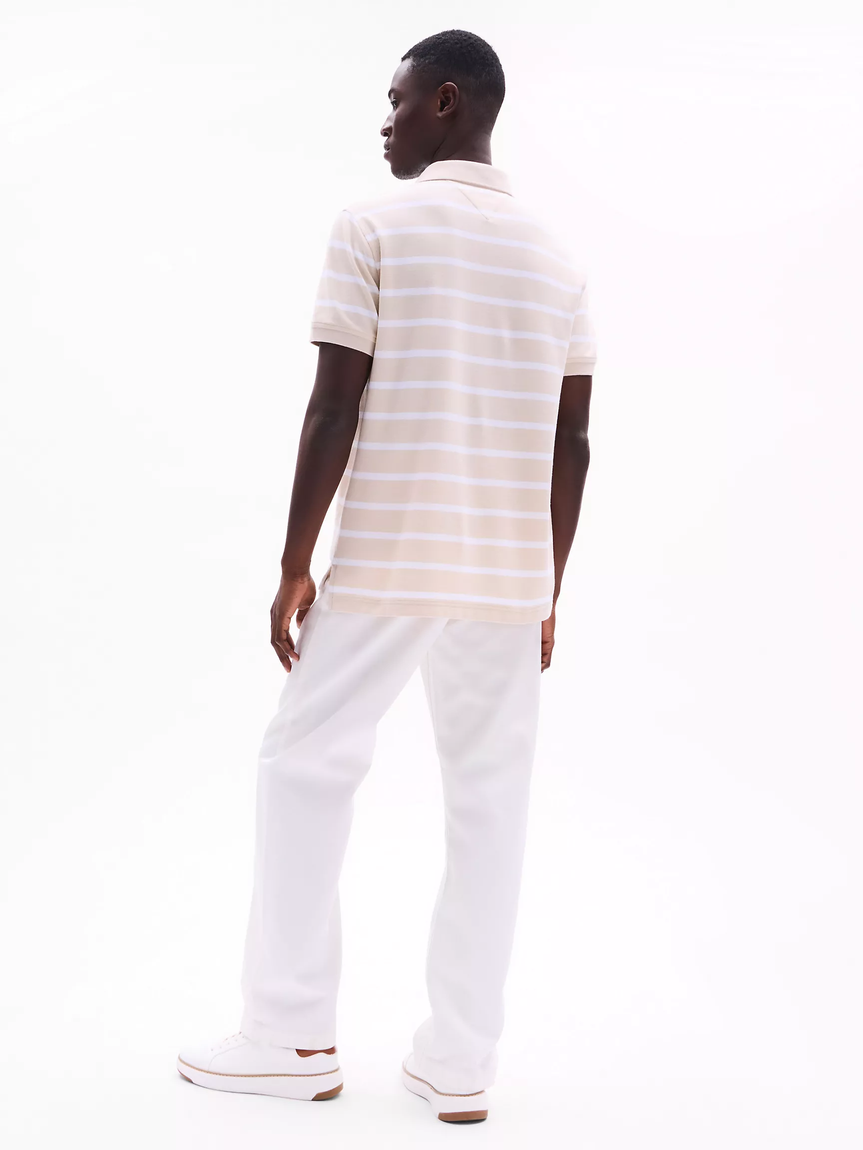 Мужское поло Tommy Hilfiger, Полосатое влагоотводящее поло стандартного кроя