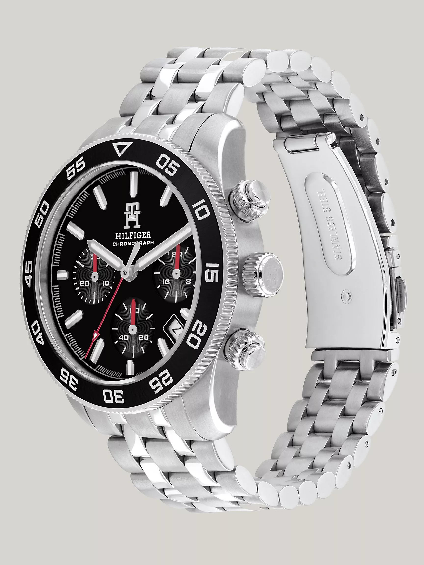 Мужские часы Tommy Hilfiger, Хронограф 41 мм TH85 с черным циферблатом