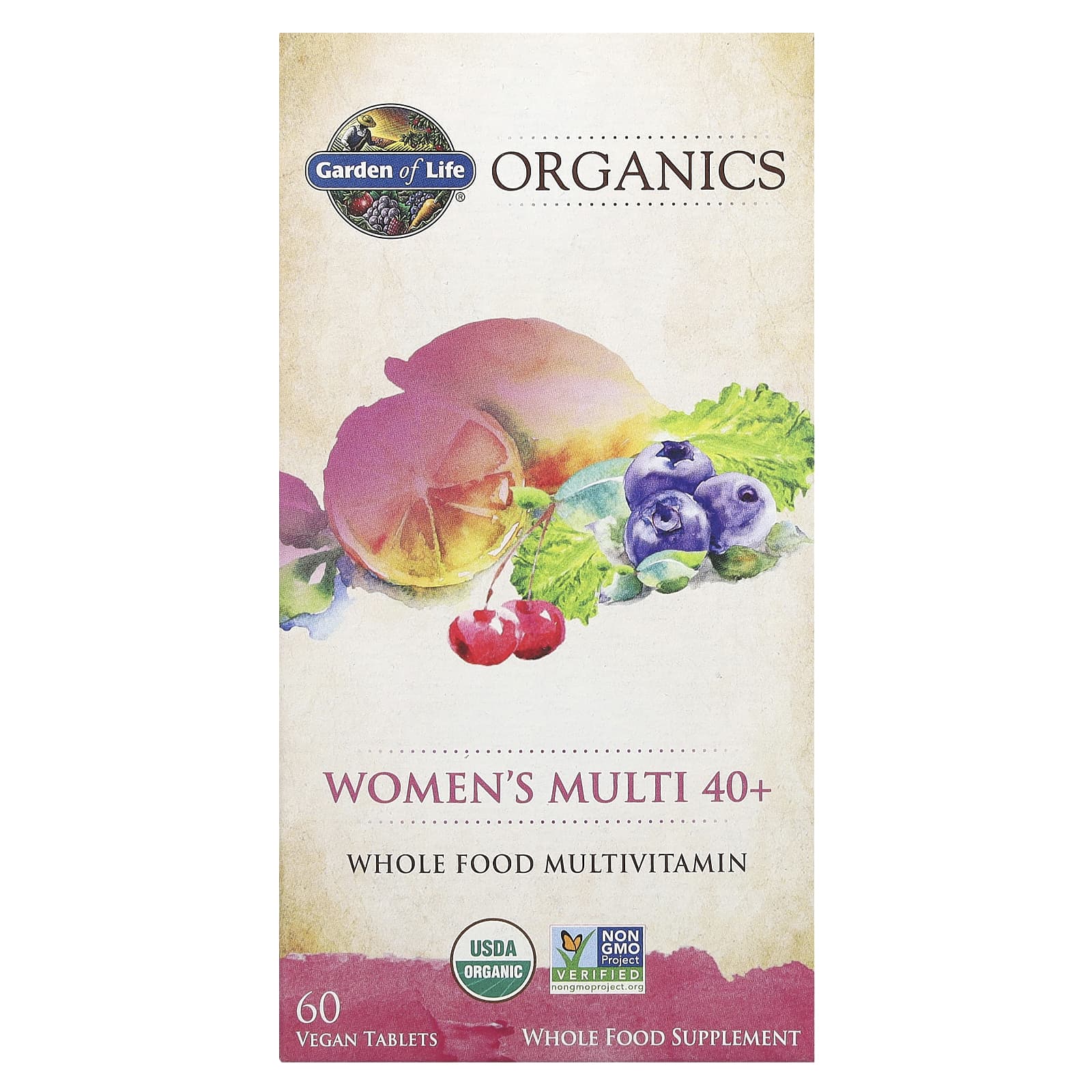 Garden of Life, MyKind Organics, мультивитамины для женщин старше 40 лет, 60 веганских таблеток