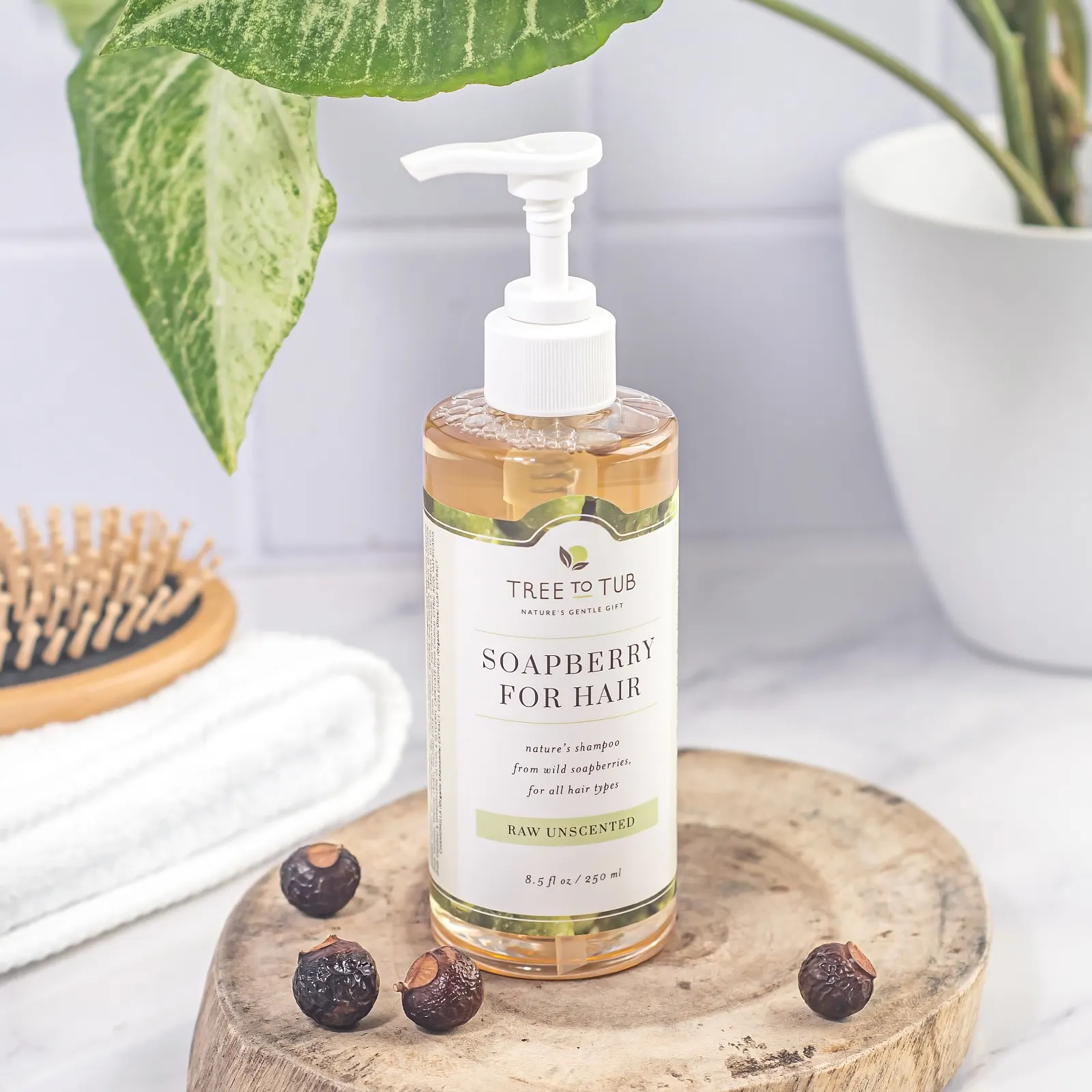 Tree To Tub, увлажняющий шампунь с аргановым маслом, без отдушек и сульфатов, для сухих волос и чувствительной кожи головы, без запаха, 250 мл (8,5 жидк. унции)