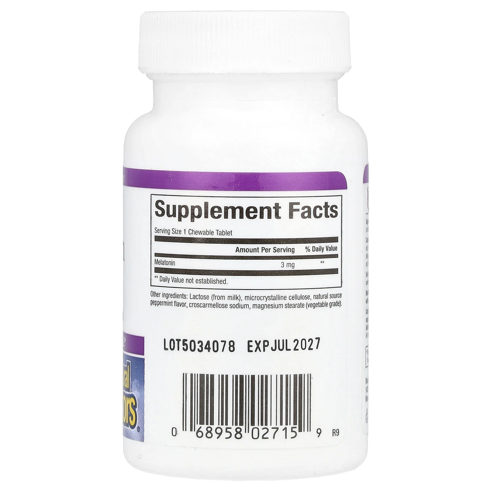 Natural Factors, Stress-Relax, мелатонин, 3 мг, 90 жевательных таблеток