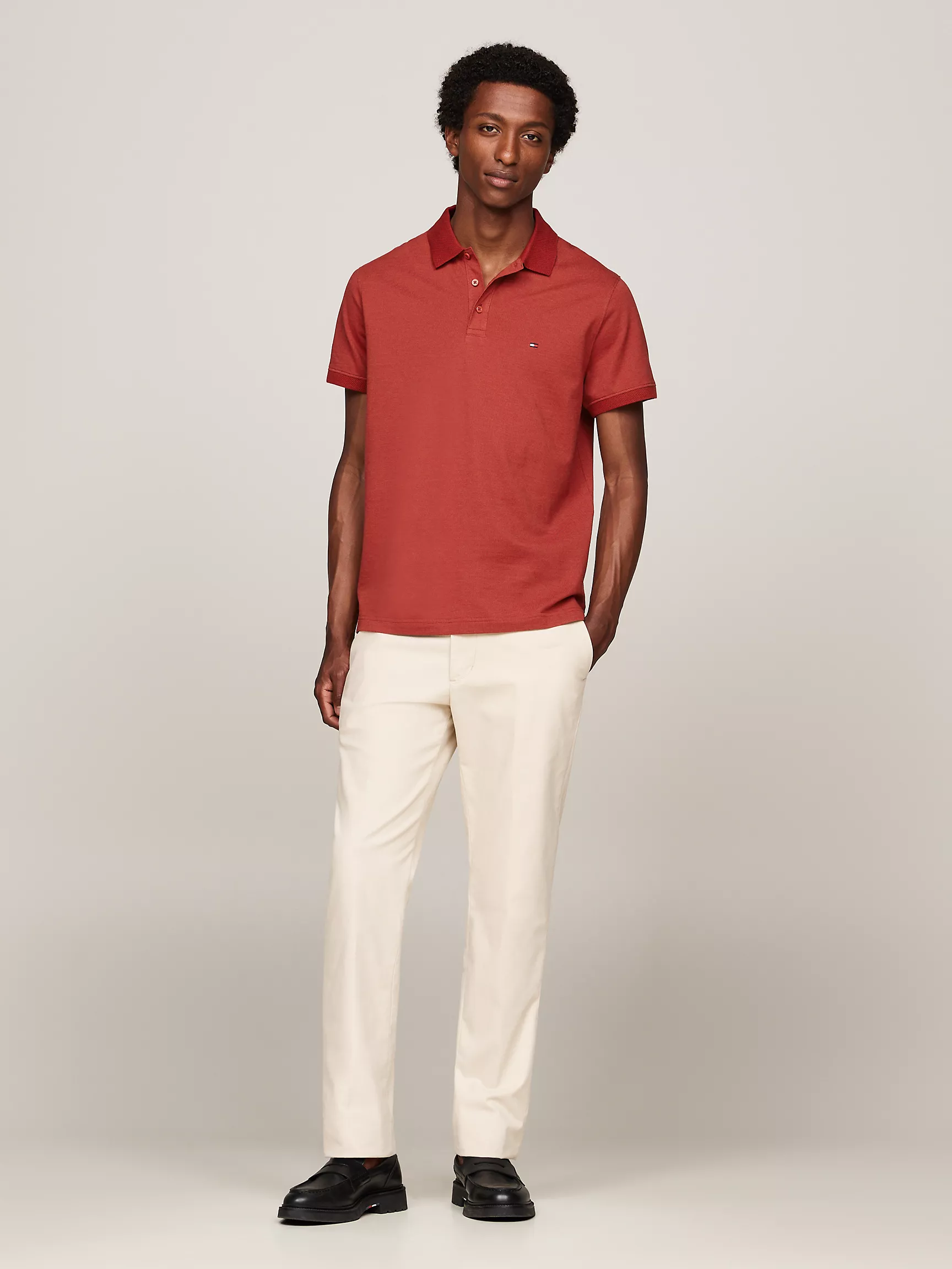 Мужское поло Tommy Hilfiger, Двухцветное поло стандартного кроя