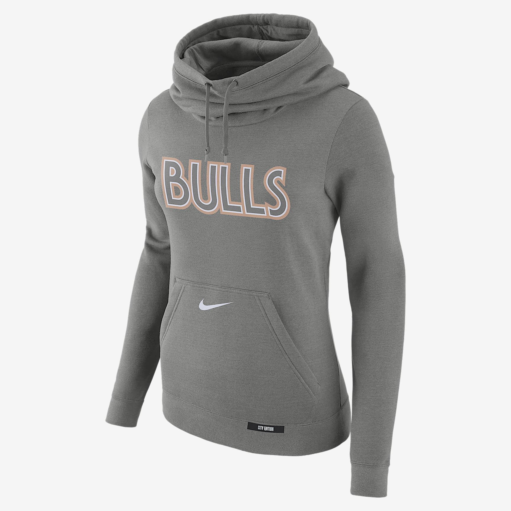 Chicago Bulls Club City Edition Women's Nike NBA Fleece Funnel-Neck Hoodie