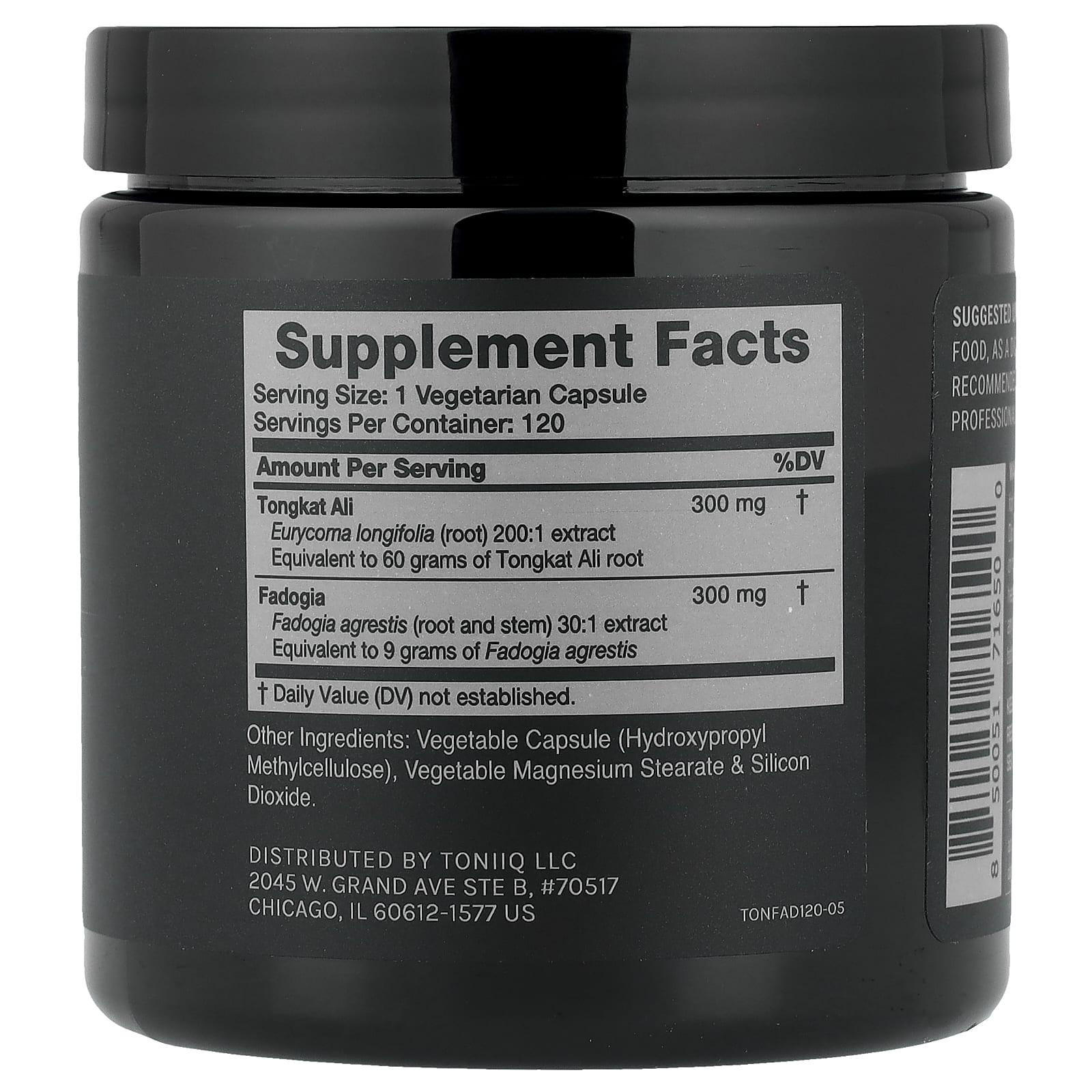 Toniiq, Tongkat Ali + Fadogia, 120 капсул