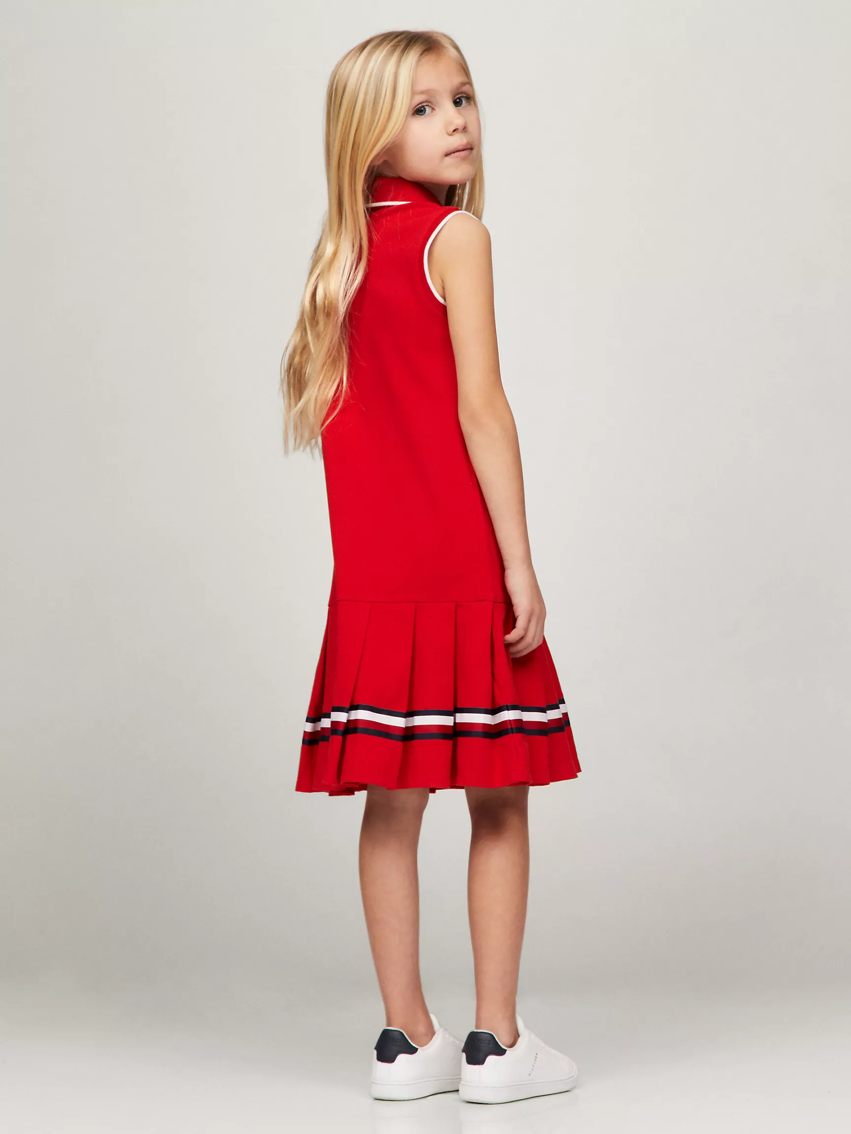 Платье для девочек Tommy Hilfiger, Детское поло-платье без рукавов с плиссировкой