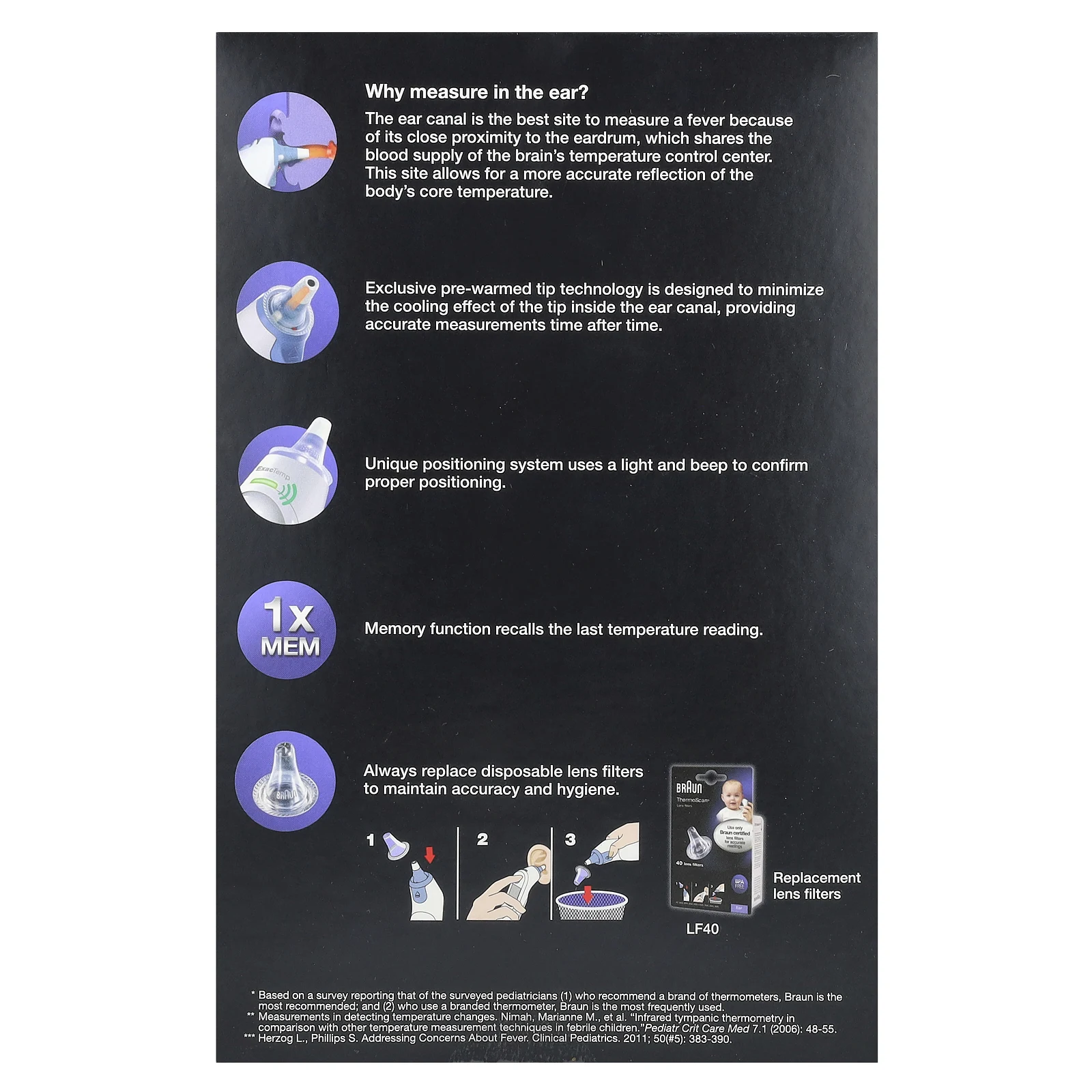 Braun, ThermoScan 5, ушной термометр, набор из 25 предметов