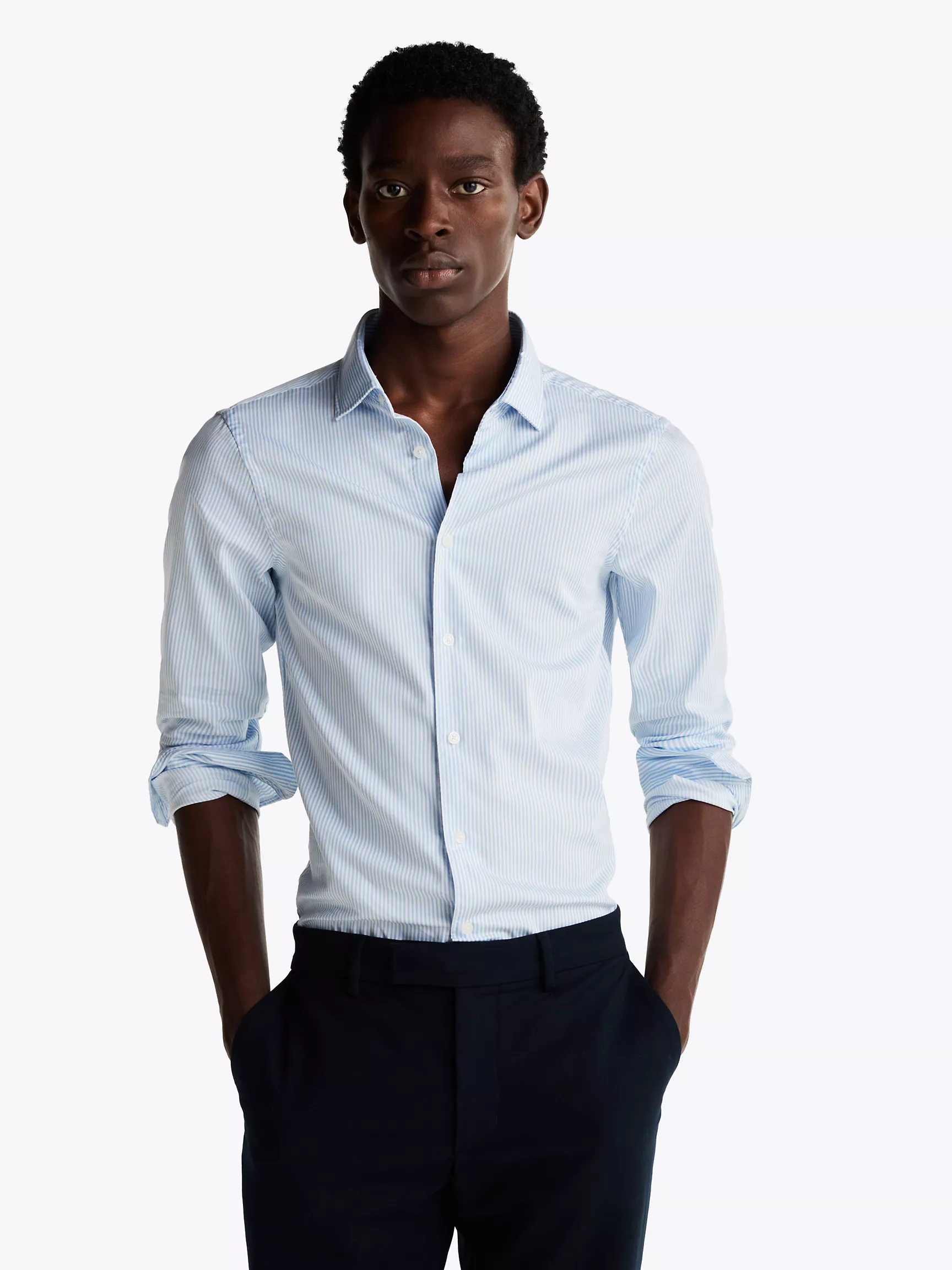 Мужская рубашка Tommy Hilfiger, Приталенная рубашка из поплина в полоску