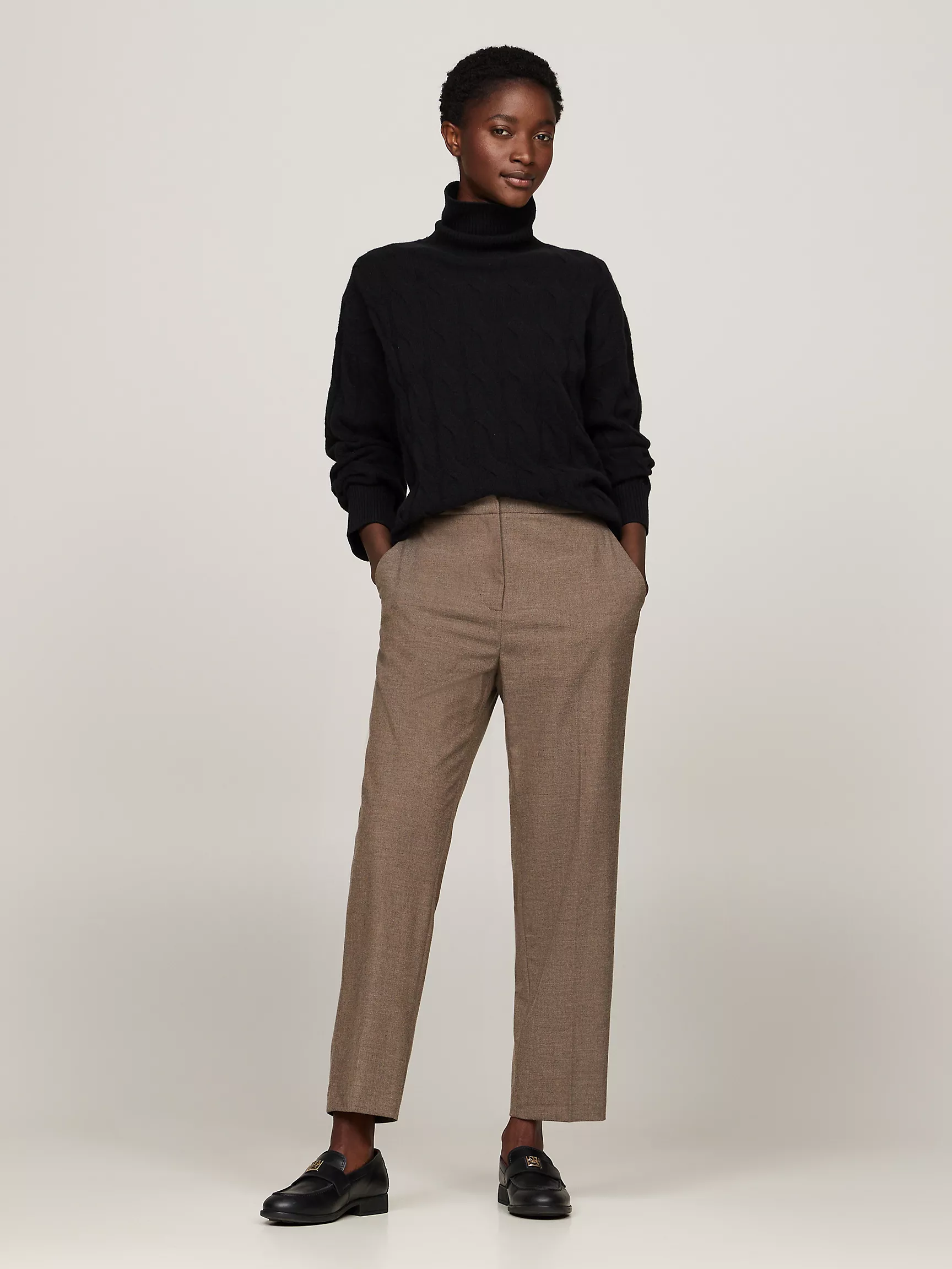 Женский свитер Tommy Hilfiger, Свободный шерстяной свитер с высоким воротником