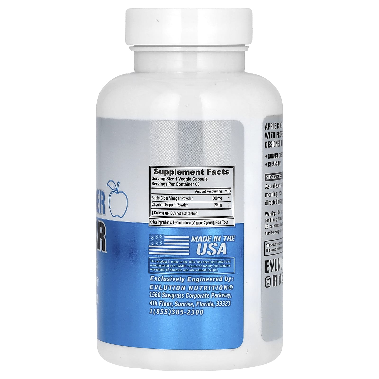 EVLution Nutrition, Cleanse Mode, яблочный уксус, 60 растительных капсул