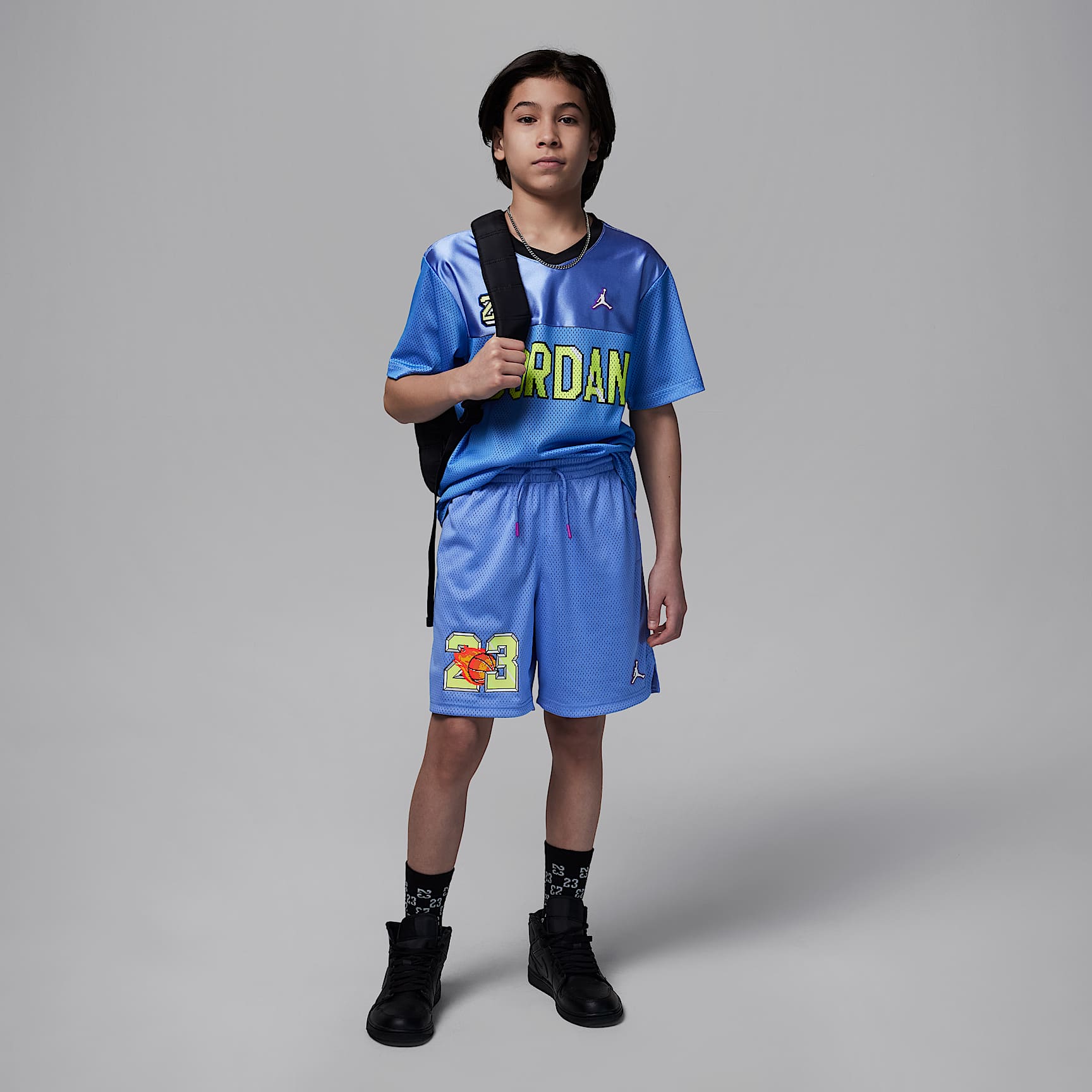 Jordan Customized Air Big Kids' Flame Shorts
