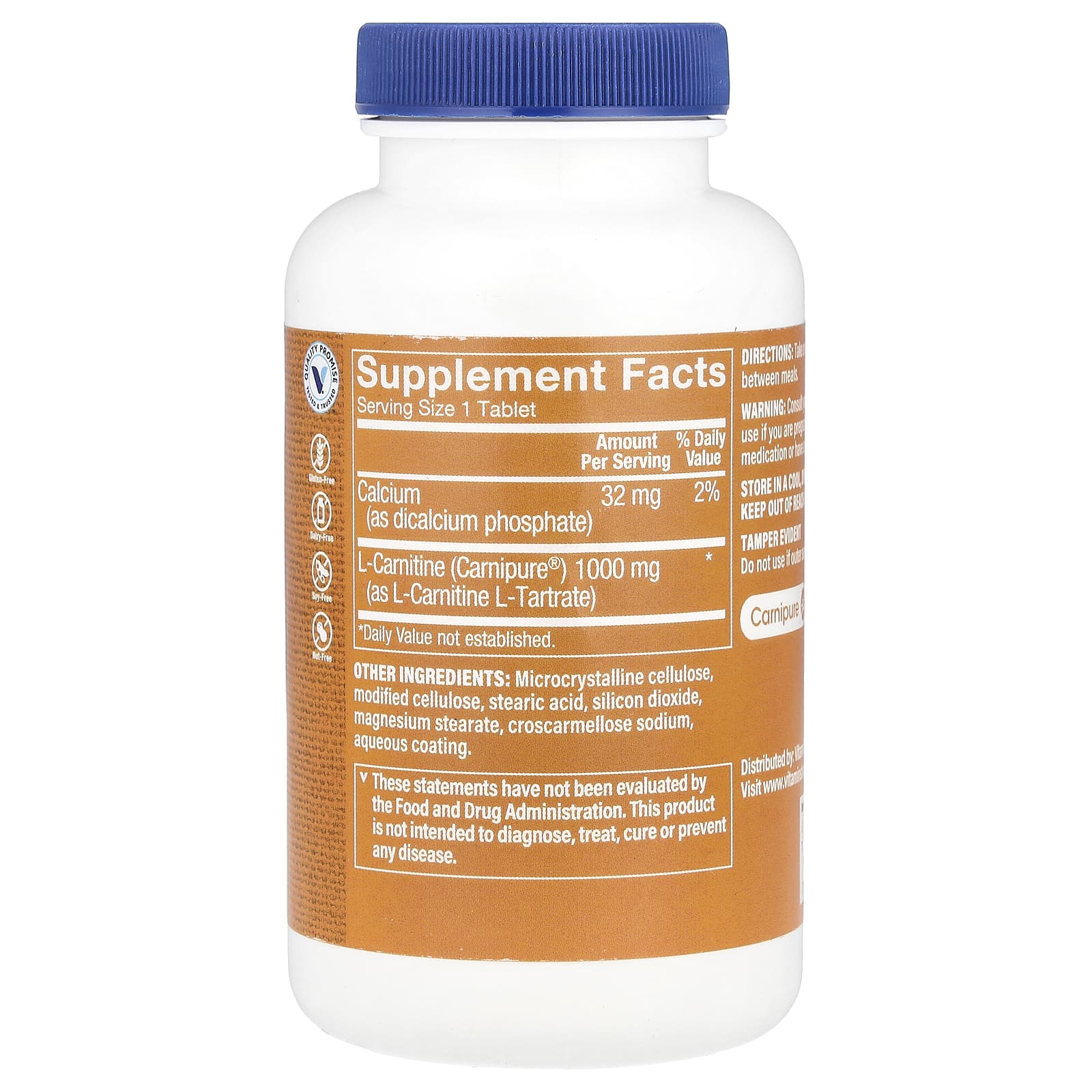 The Vitamin Shoppe, L-карнитин Carnipure®, 1000 мг, 100 таблеток