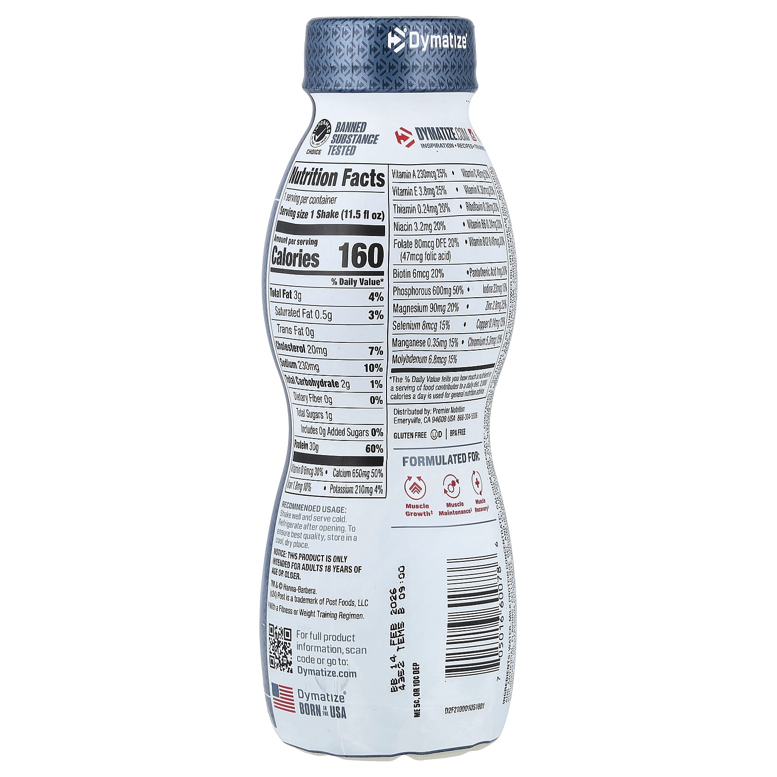 Dymatize, протеиновый коктейль для повышения эффективности, Fruity Pebbles™, 340 мл (11,5 жидк. унции)