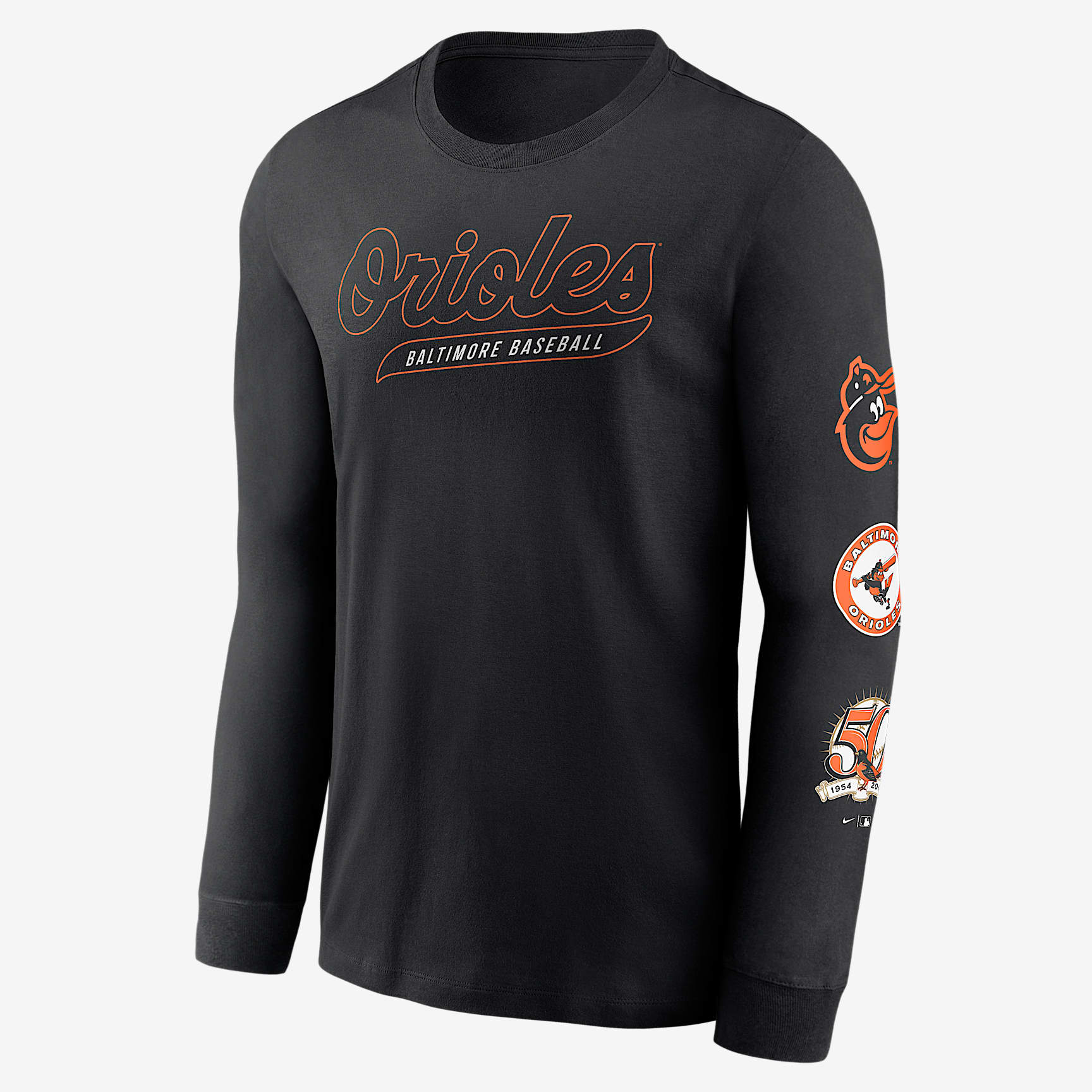 Baltimore Orioles Cooperstown Knockout Men's Nike MLB Long-Sleeve T-Shirt