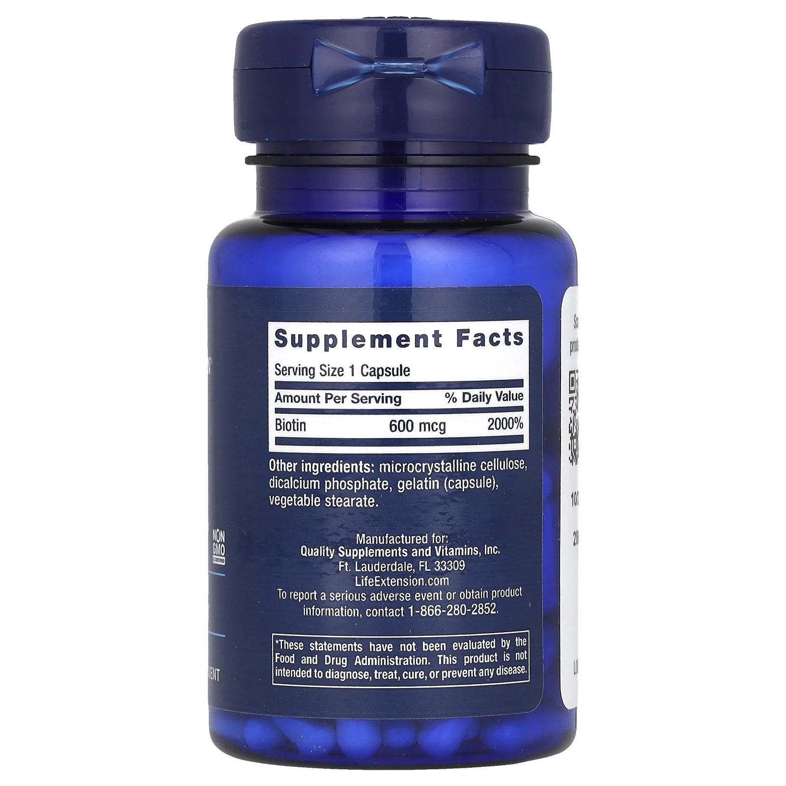 Life Extension, биотин, 600 мкг, 100 капсул