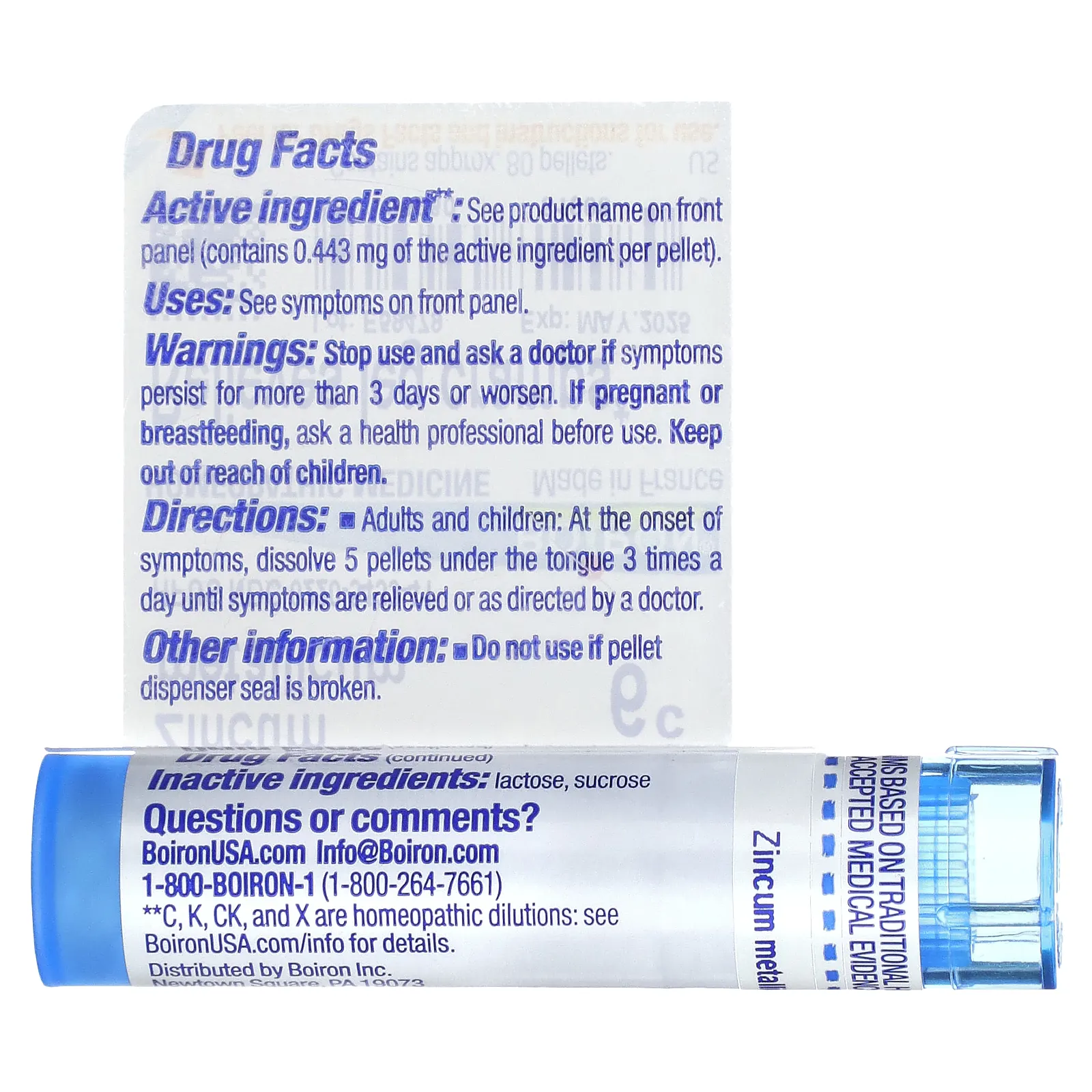 Boiron, Zincum Metallicum, 6C, прибл. 80 гранул