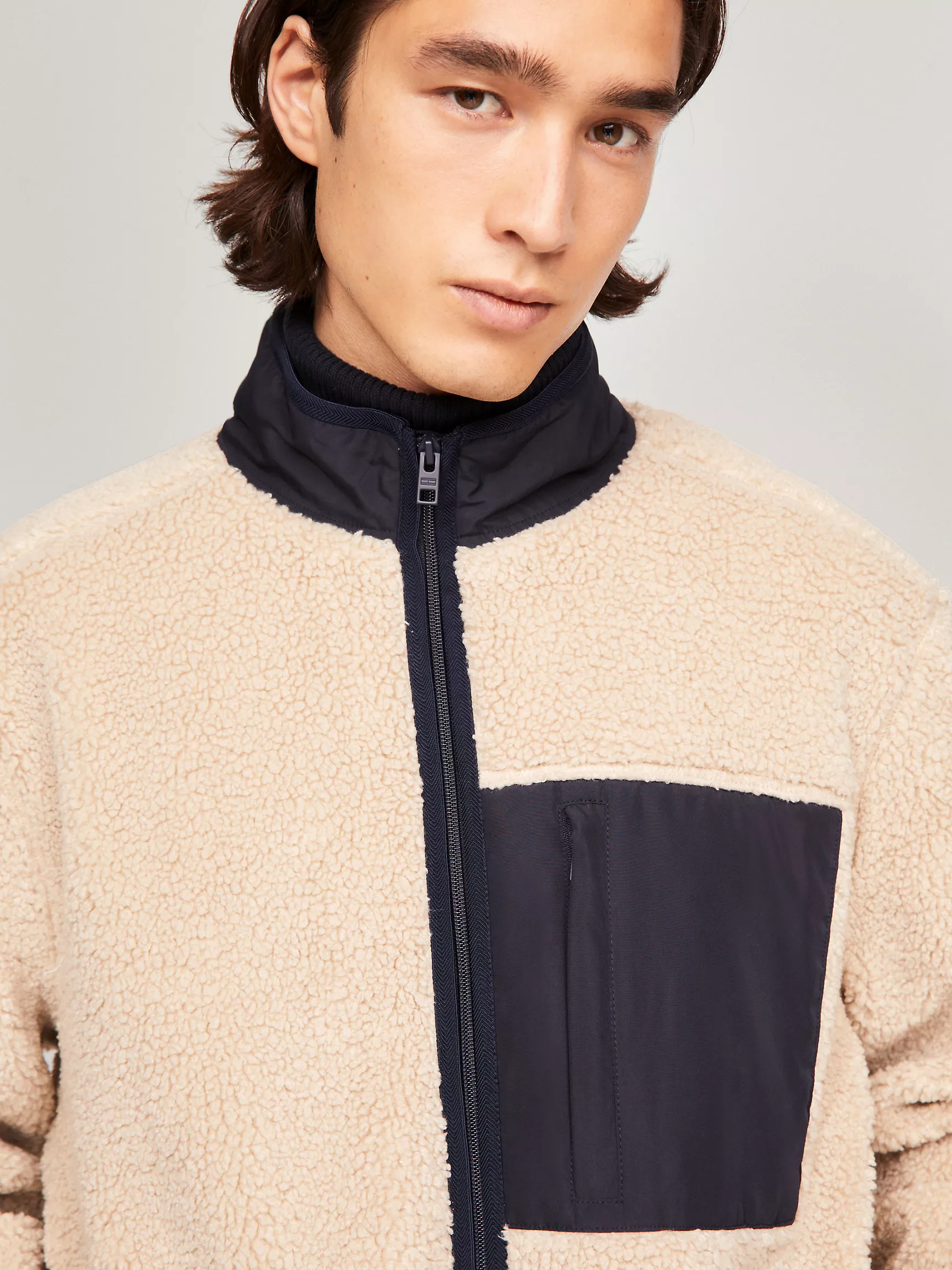 Мужская куртка Tommy Hilfiger, Флисовая куртка из шерпы на молнии