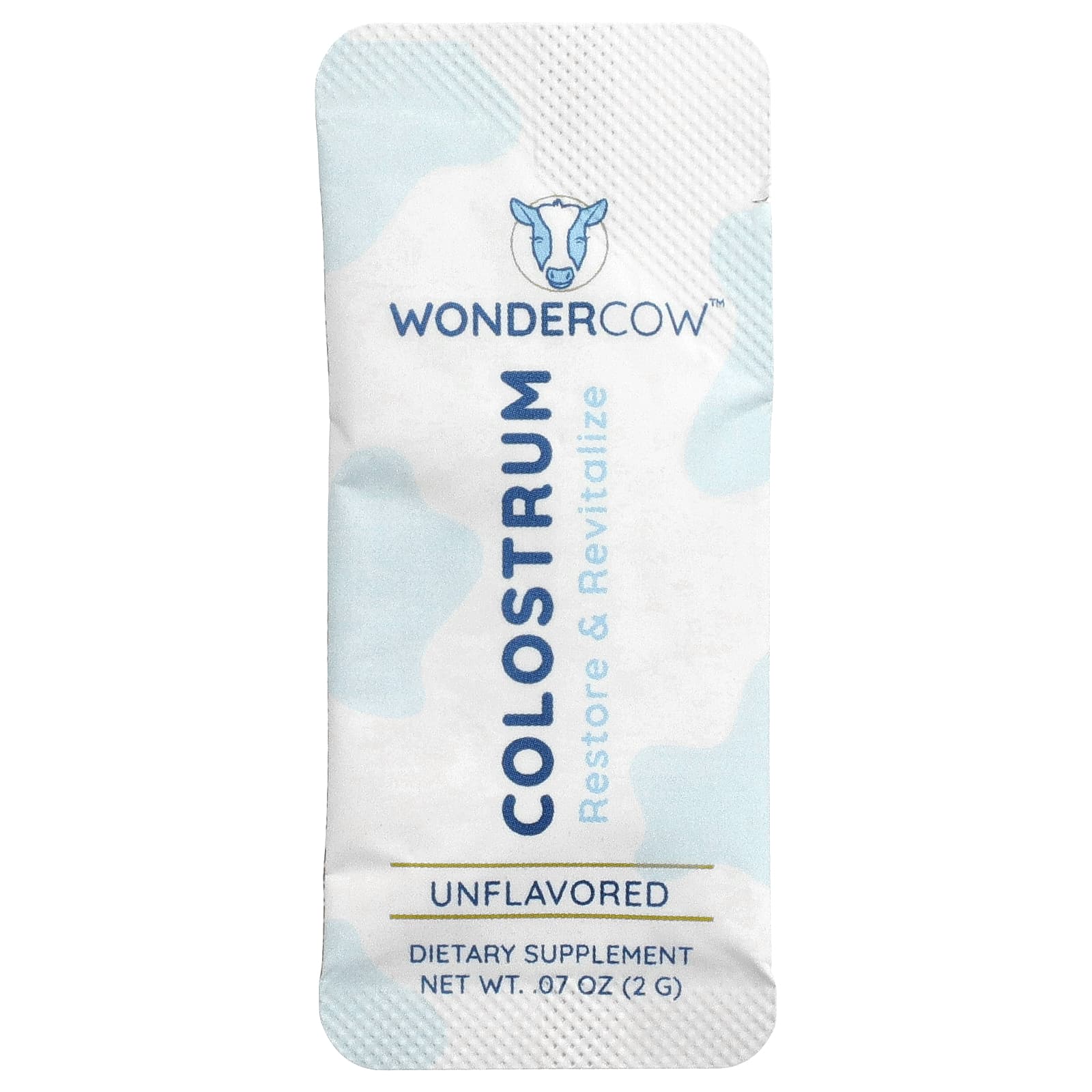 Wondercow, Молозиво в порошке, без добавок, 30 пакетиков по 2 г (0,07 унции)