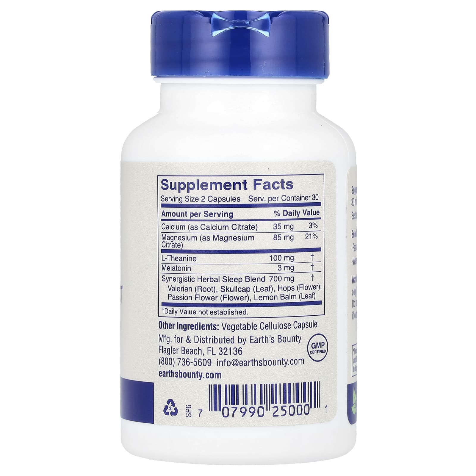Earth's Bounty, Sleep Perfect, 60 вегетарианских капсул
