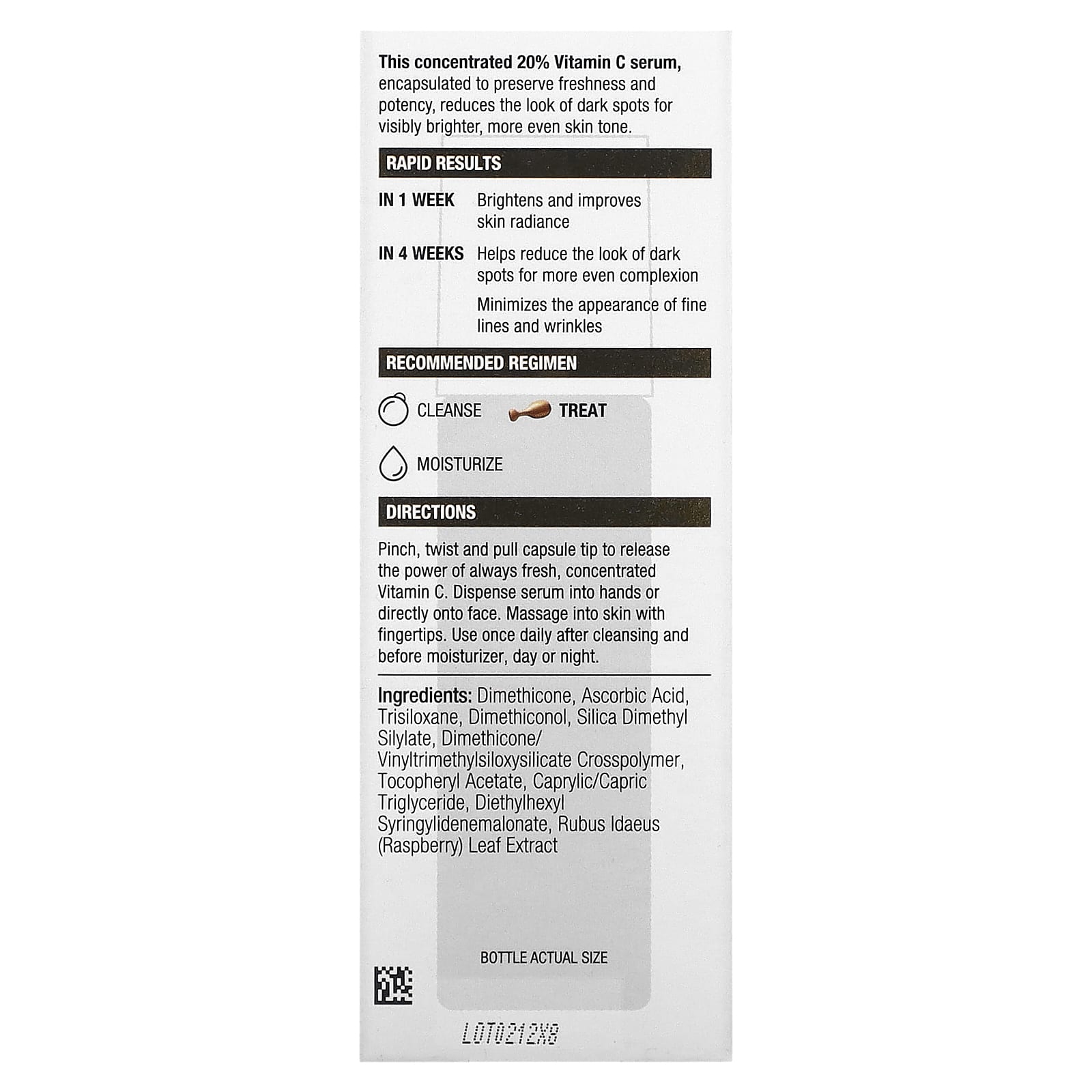 Neutrogena, быстрое выравнивание тона кожи, 20% сыворотка с витамином C, 30 капсул с сывороткой