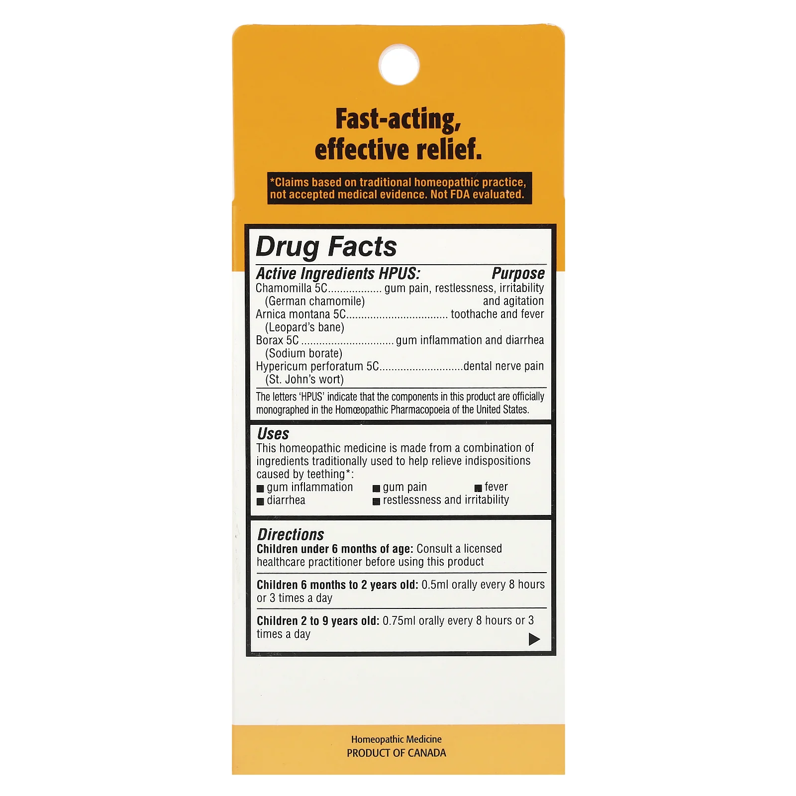 Homeolab USA, Kids Relief®, жидкость для перорального применения для десен и прорезывания зубов, для детей от 0 до 9 лет, апельсин, 25 мл (0,85 жидк. Унции)