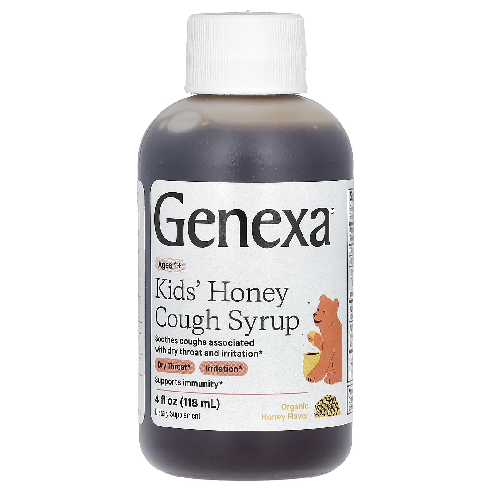 Genexa, Kid's Honey, сироп от кашля, для детей от 1 года, органический мед, 118 мл (4 жидк. Унции)