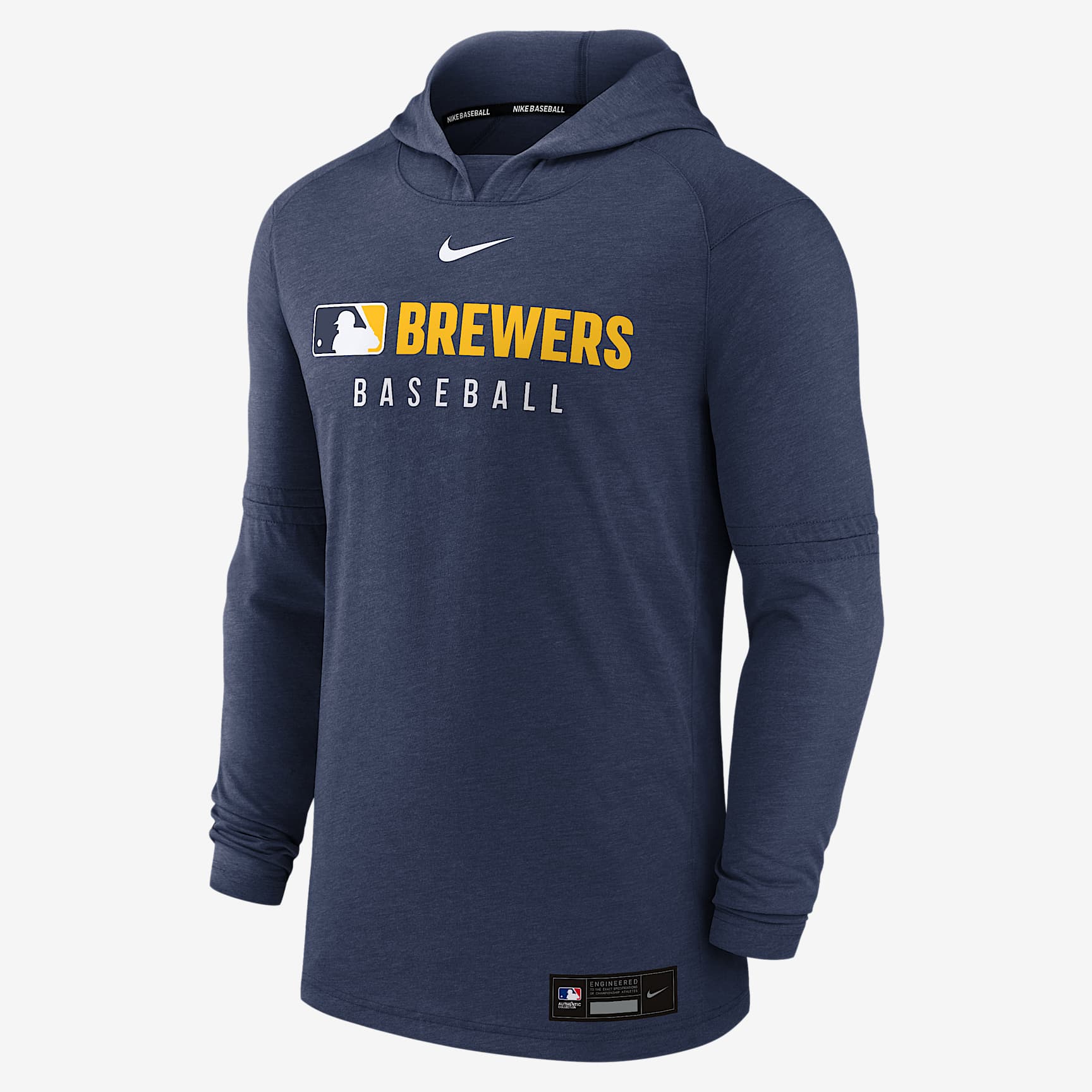 Milwaukee Brewers Authentic Collection Men's Nike Dri-FIT MLB Pullover Hoodie