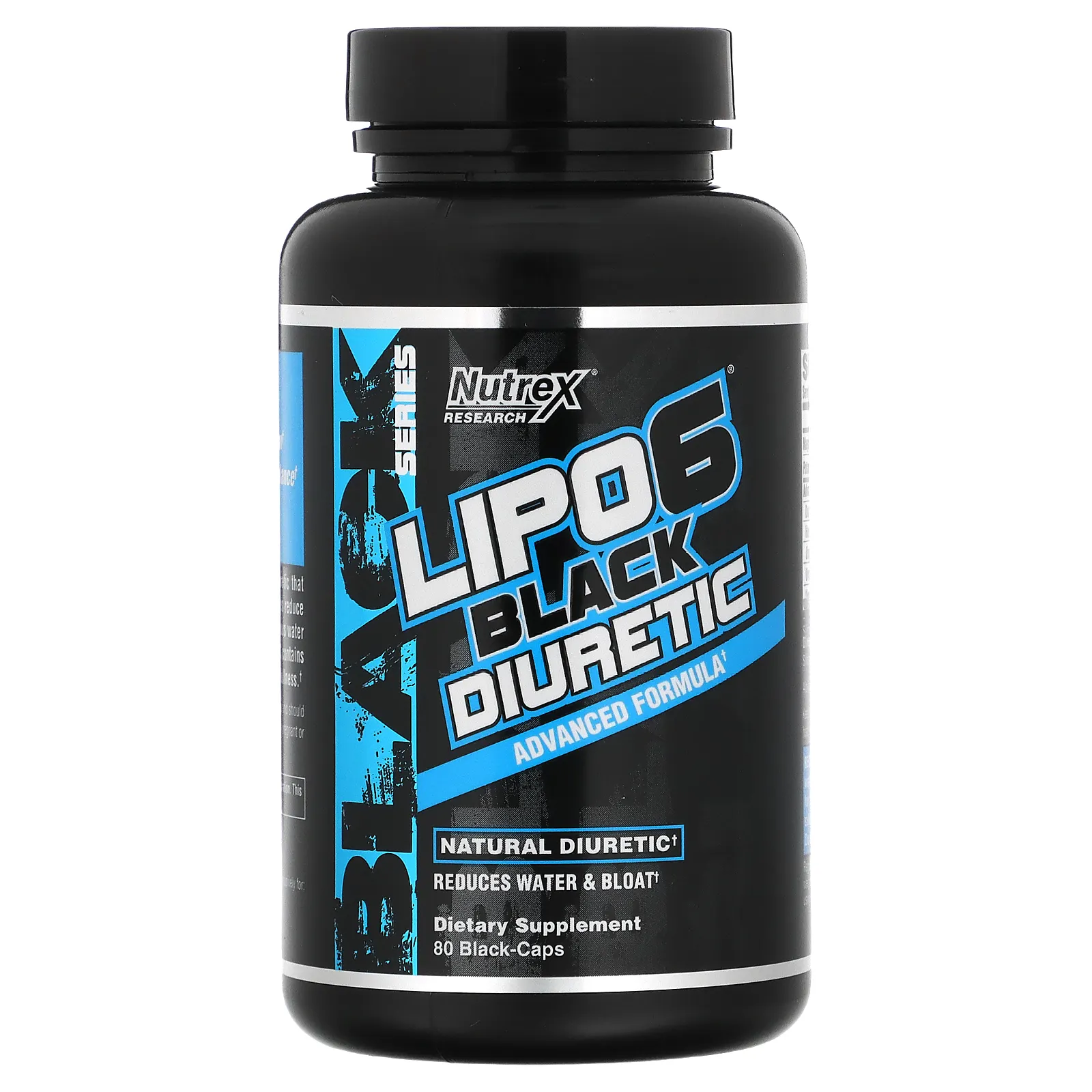 Nutrex Research, LIPO-6 Black Diuretic, мочегонное средство, 80 черных капсул