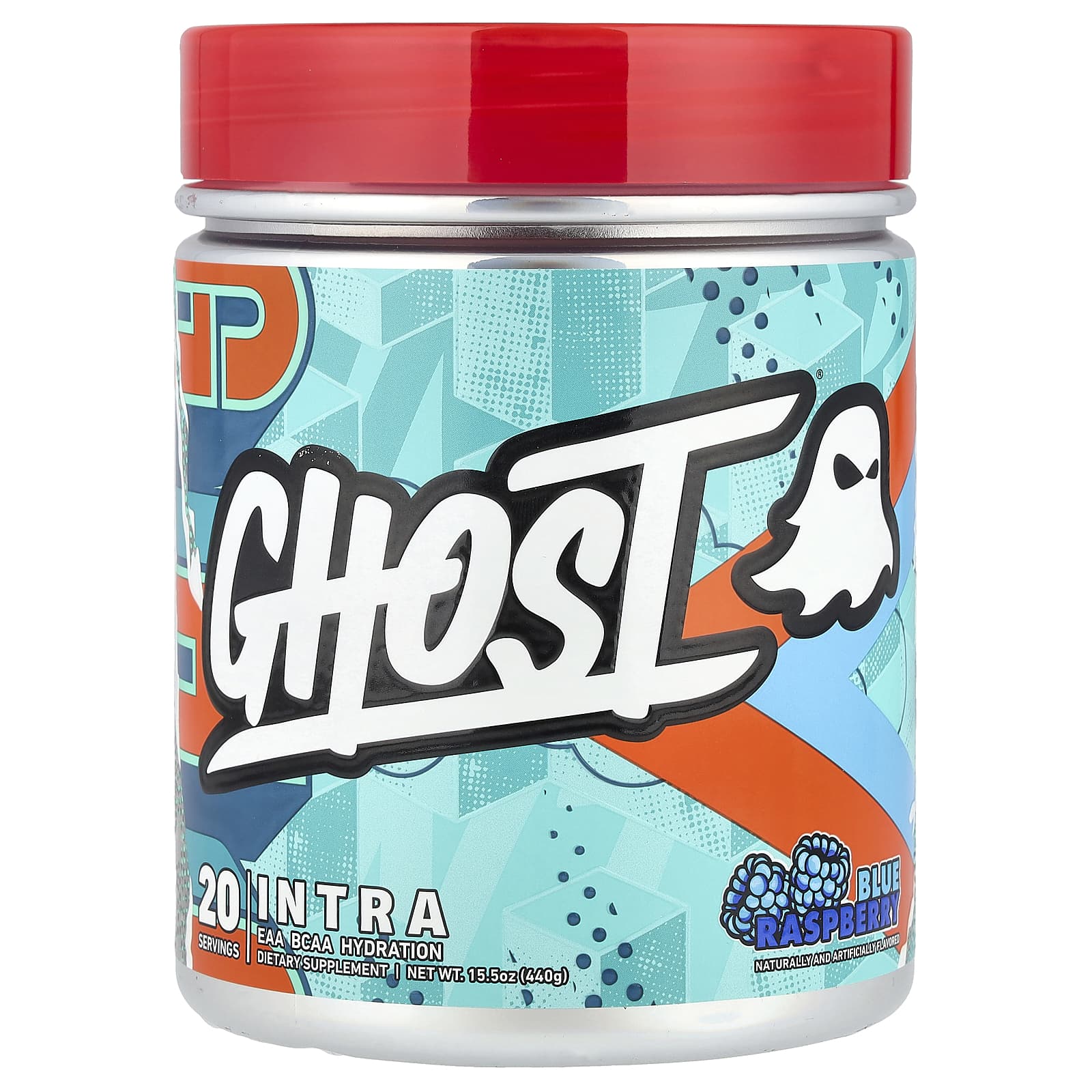 Ghost, Intra, голубая малина, 440 г (15,5 унции)