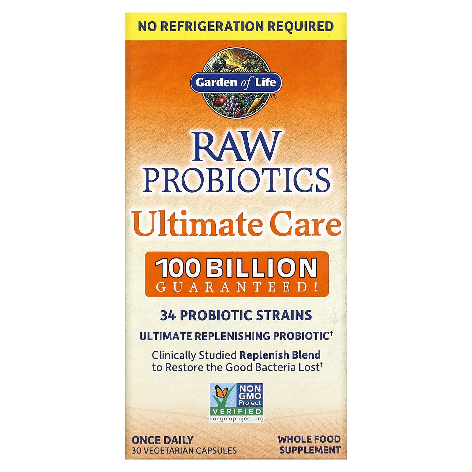 Garden of Life, RAW Probiotics Ultimate Care, 30 вегетарианских капсул