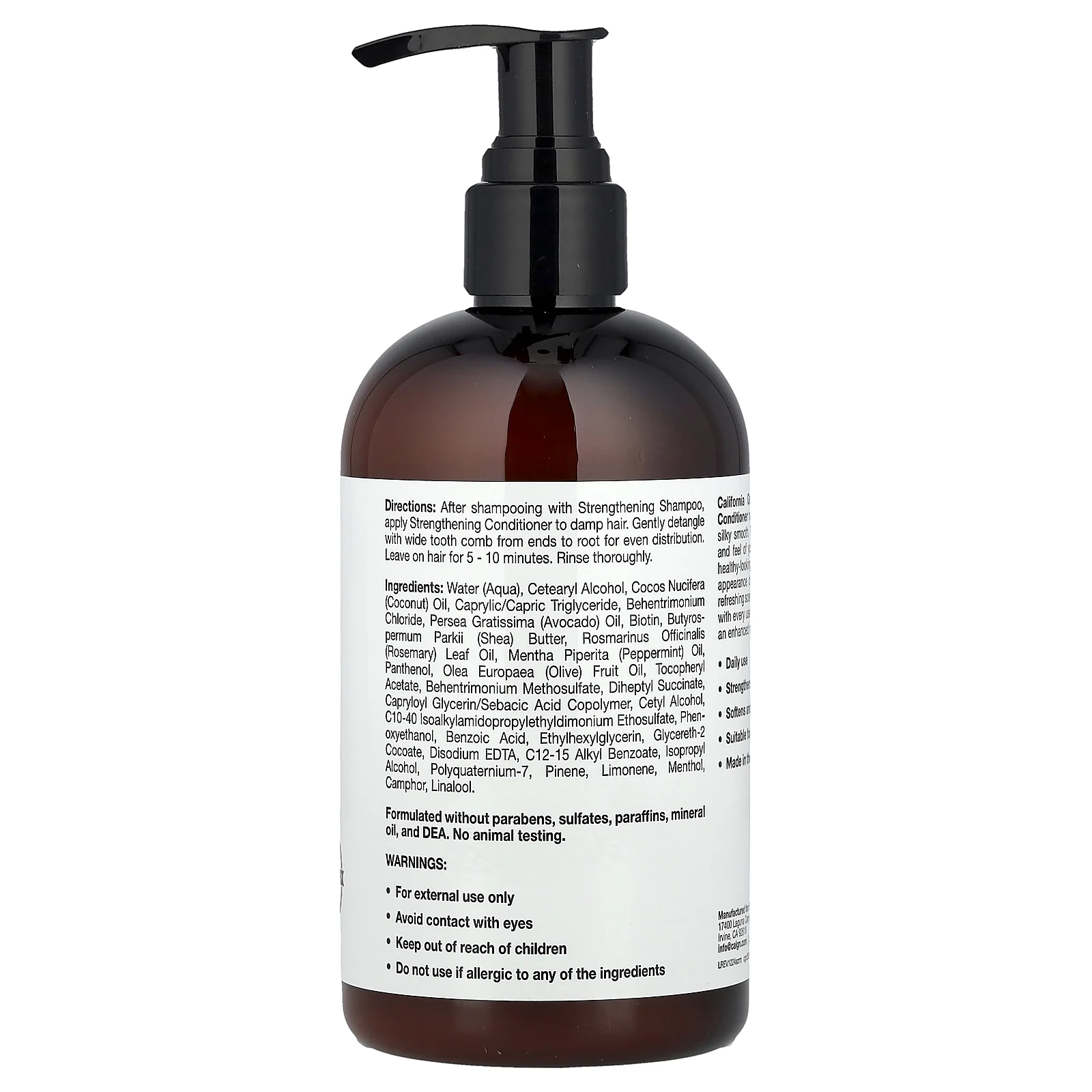 California Gold Nutrition, Beauty, укрепляющий кондиционер, биотин, розмарин и мята, 355 мл (12 жидк. Унций)