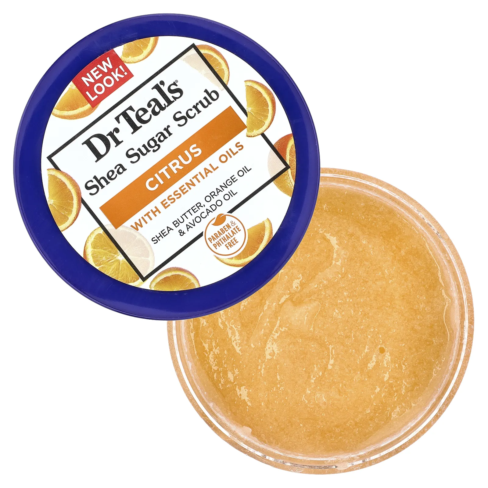 Dr. Teal's, сахарный скраб с маслом ши, цитрус, 538 г (19 унций)