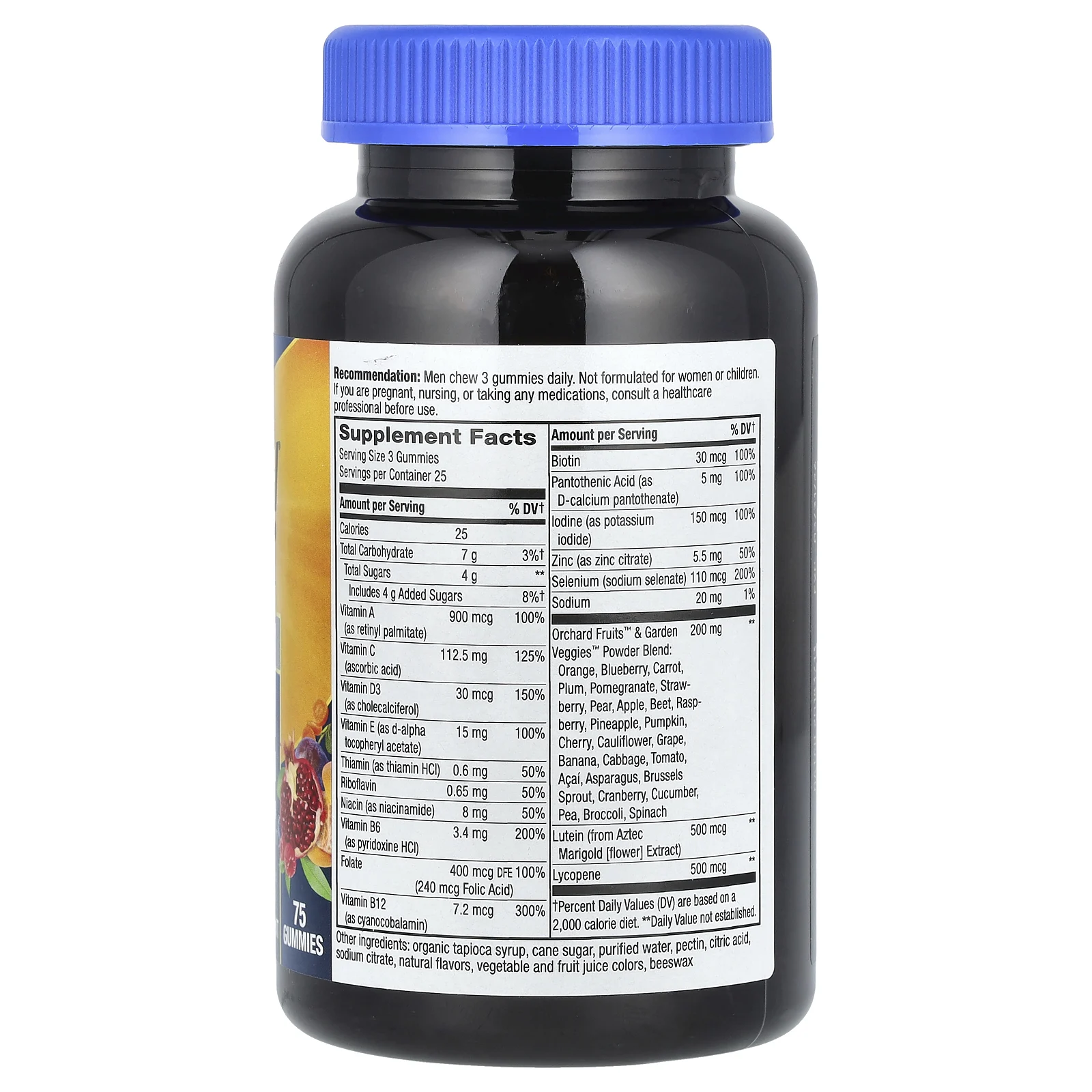 Nature's Way, Alive! полный комплекс мультивитаминов премиального качества для мужчин старше 50 лет, со вкусом апельсина, винограда и вишни, 75 жевательных конфет