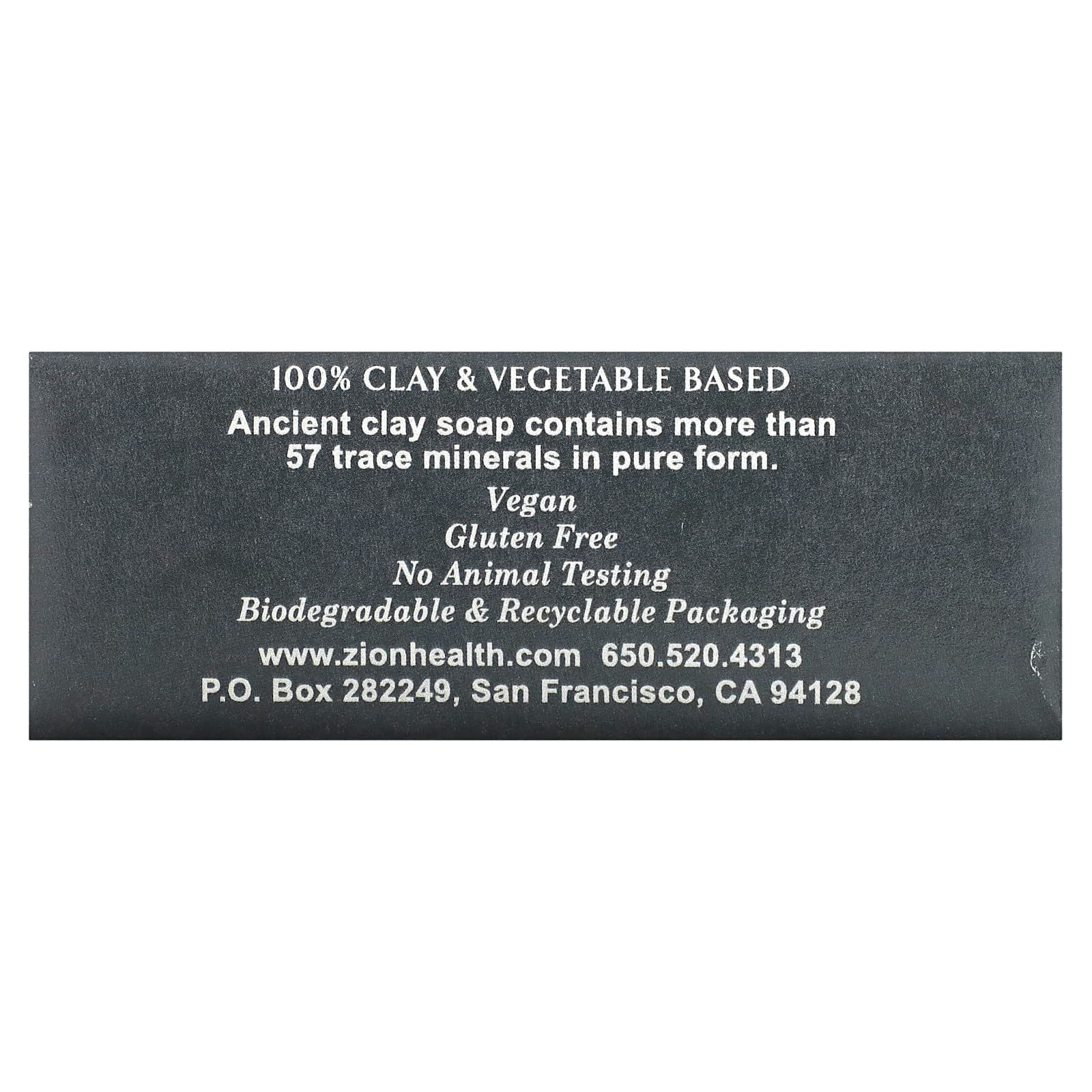 Zion Health, Кусковое мыло с древней глиной, активированный уголь, 170 г (6 унций)