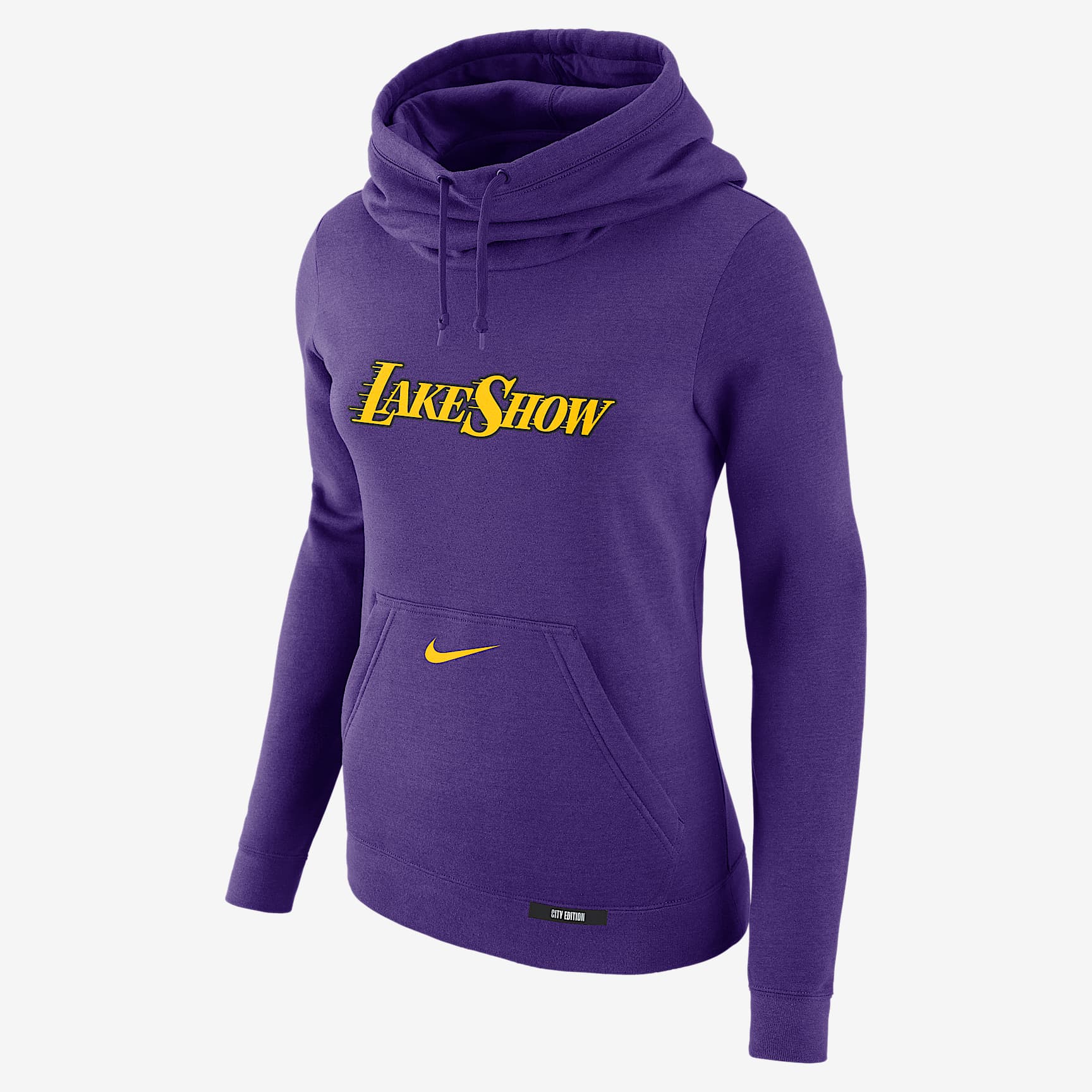 Los Angeles Lakers Club City Edition Women's Nike NBA Fleece Funnel-Neck Hoodie