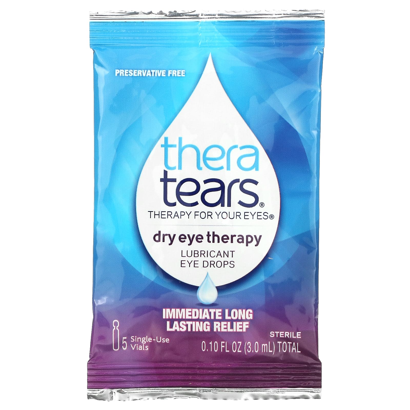 TheraTears, Dry Eye Therapy, глазные капли со смазкой, 30 стерильных одноразовых флаконов