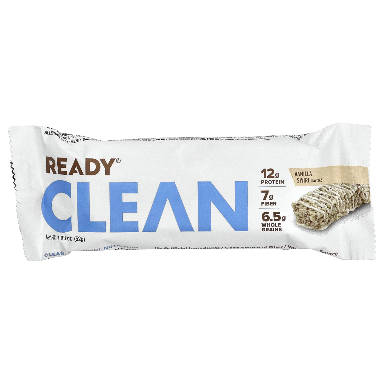 Ready, Clean Protein Bar, ваниль, 12 батончиков, 52 г (1,83 унции)