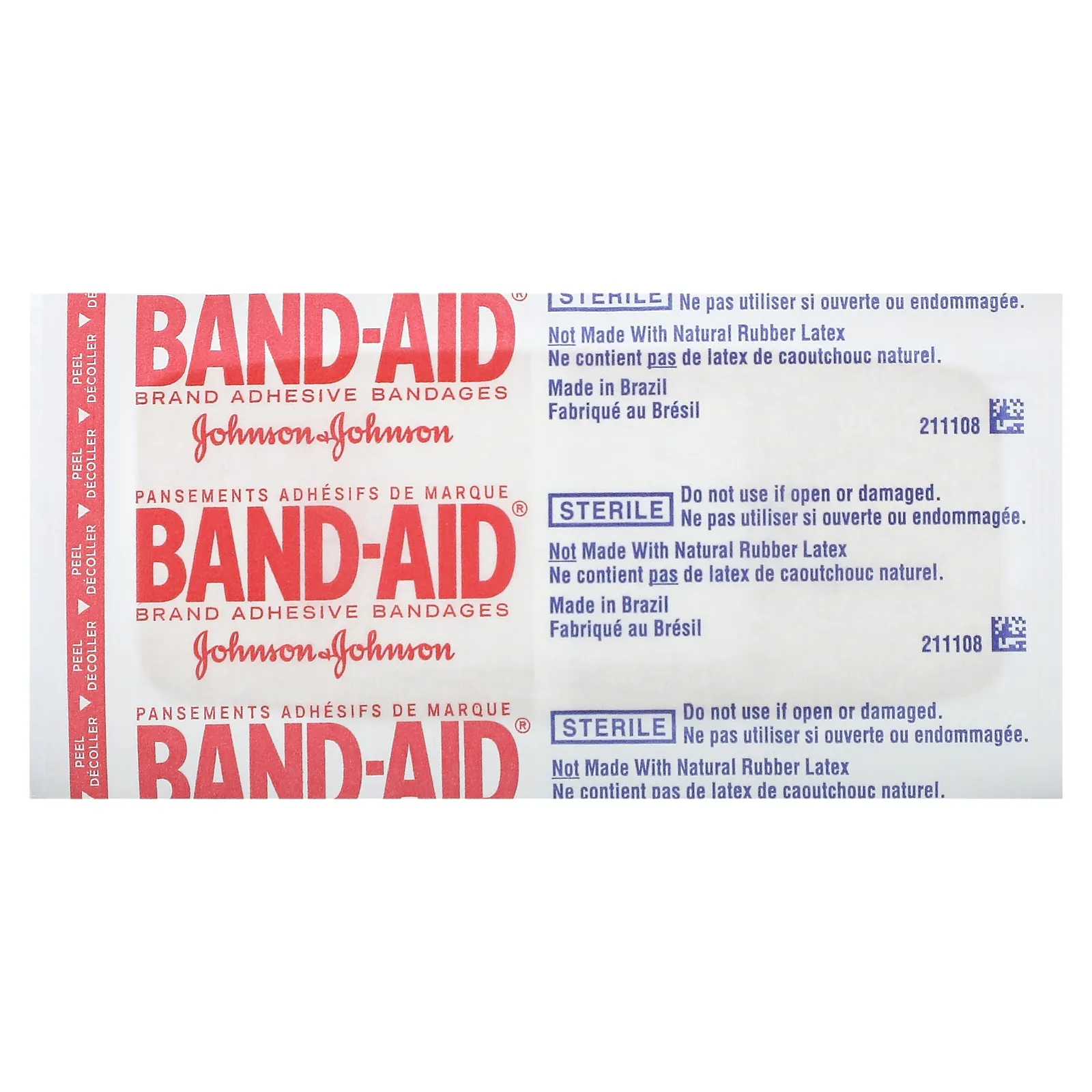 Band Aid, лейкопластыри, увлажняющие полоски, 10 шт.