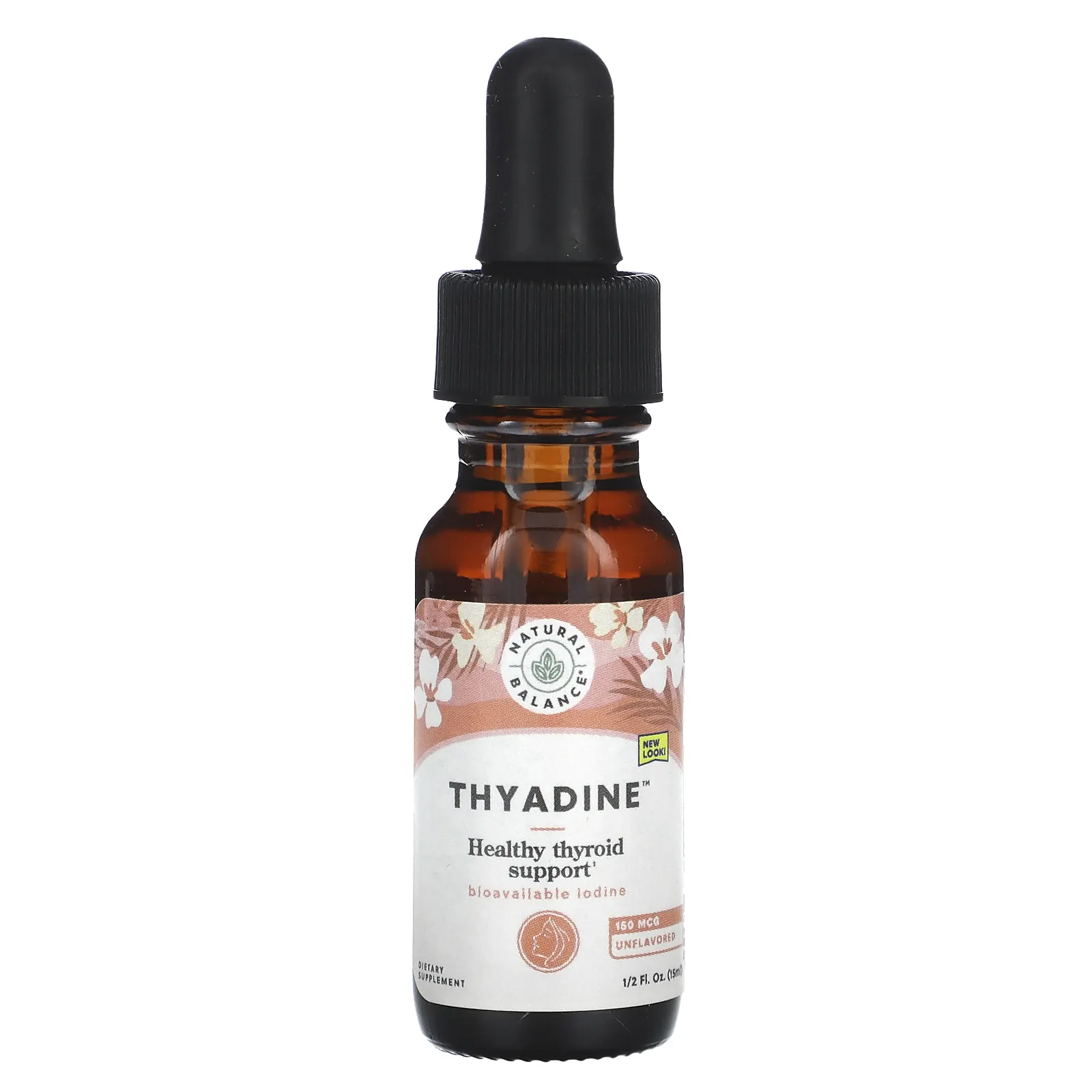 Natural Balance, Thyadine, поддержка здоровья щитовидной железы, без добавок, 150 мкг, 15 мл (0,5 жидк. Унции)