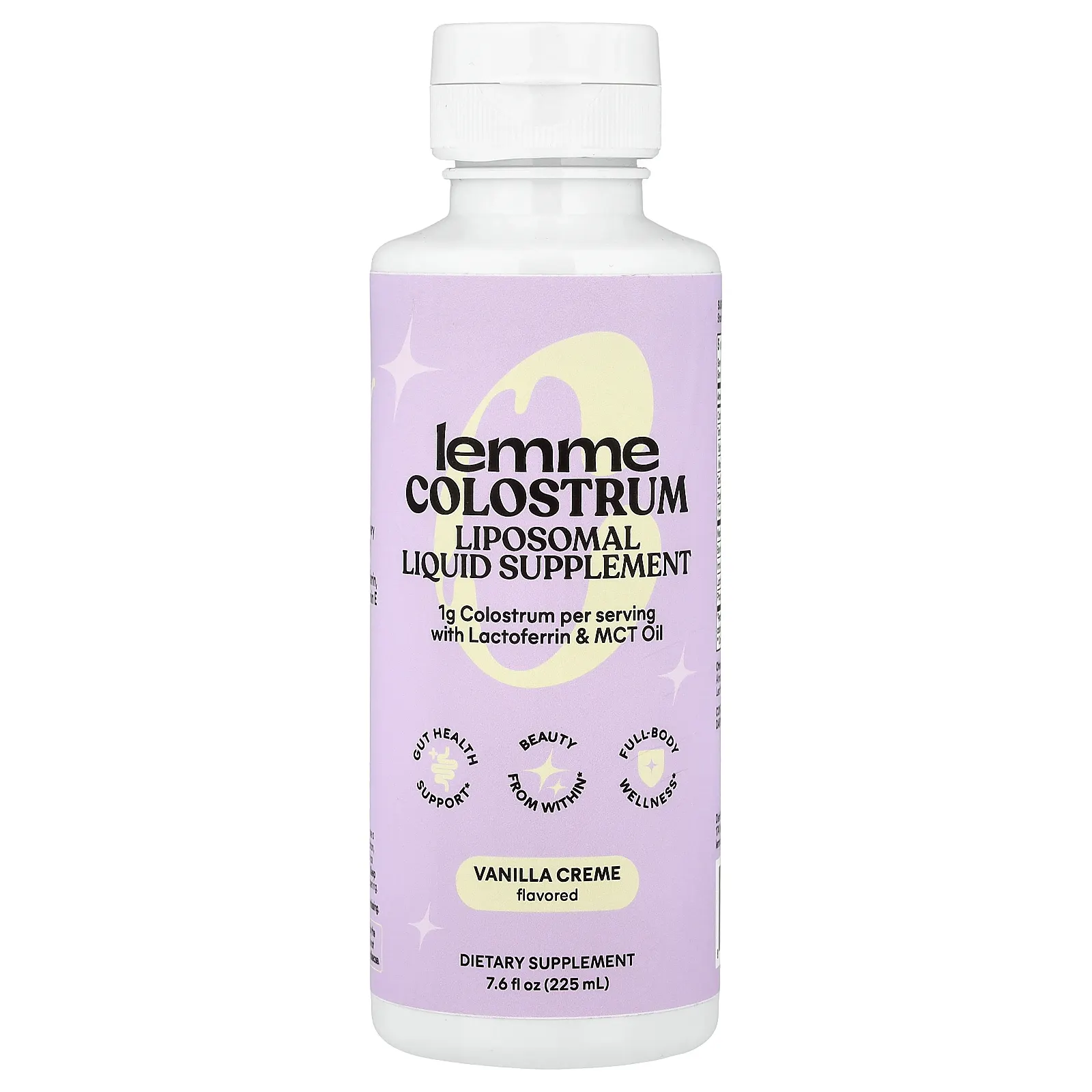 Lemme, молозиво, липосомальная жидкая добавка, ванильный крем, 225 мл (7,6 жидк. унции)